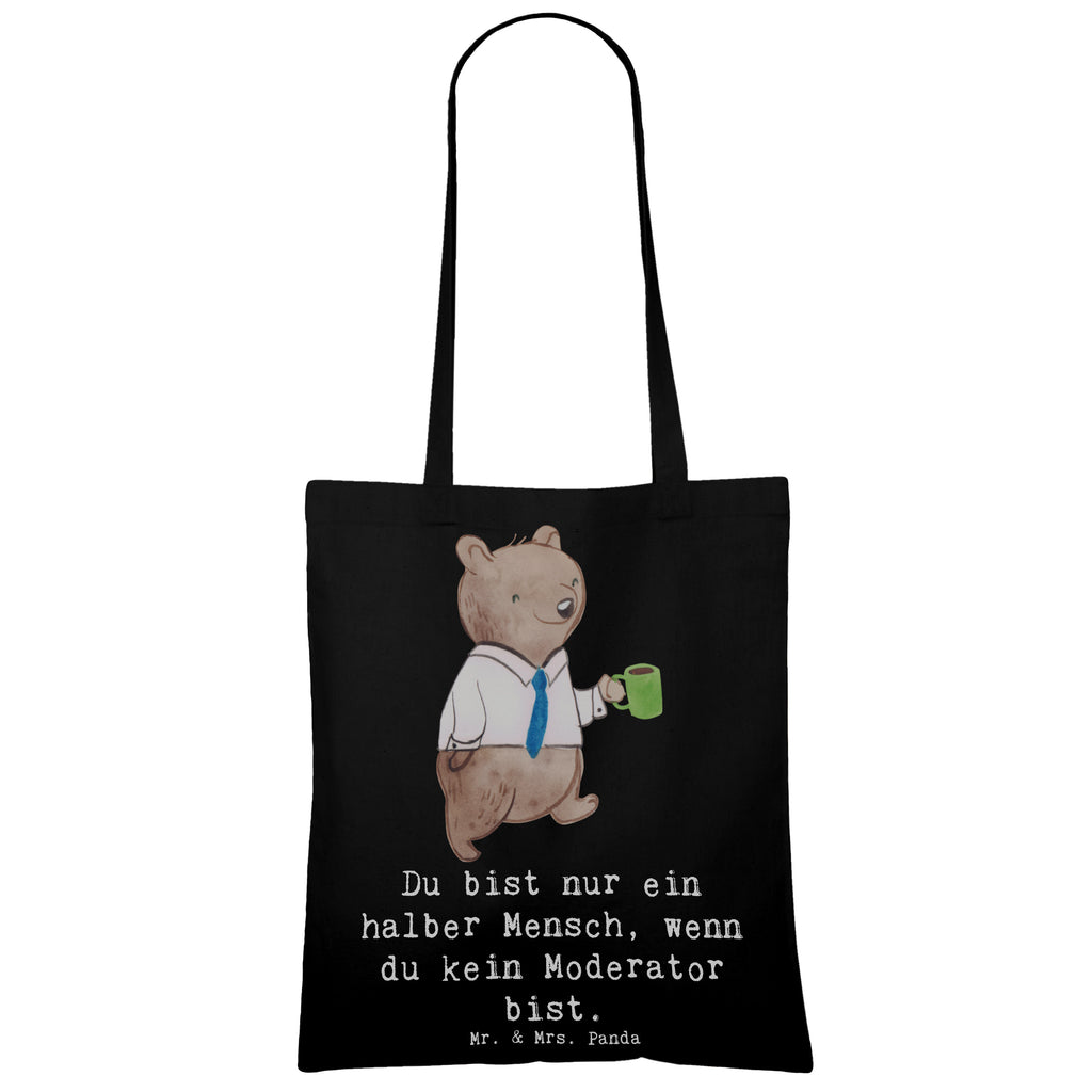 Tragetasche Moderator mit Herz Beuteltasche, Beutel, Einkaufstasche, Jutebeutel, Stoffbeutel, Tasche, Shopper, Umhängetasche, Strandtasche, Schultertasche, Stofftasche, Tragetasche, Badetasche, Jutetasche, Einkaufstüte, Laptoptasche, Beruf, Ausbildung, Jubiläum, Abschied, Rente, Kollege, Kollegin, Geschenk, Schenken, Arbeitskollege, Mitarbeiter, Firma, Danke, Dankeschön