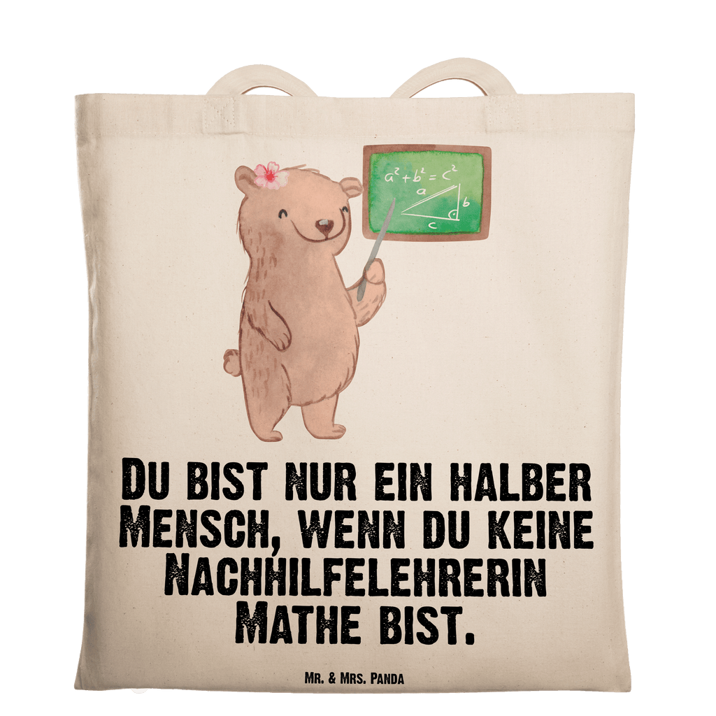 Tragetasche Nachhilfelehrerin Mathe mit Herz Beuteltasche, Beutel, Einkaufstasche, Jutebeutel, Stoffbeutel, Tasche, Shopper, Umhängetasche, Strandtasche, Schultertasche, Stofftasche, Tragetasche, Badetasche, Jutetasche, Einkaufstüte, Laptoptasche, Beruf, Ausbildung, Jubiläum, Abschied, Rente, Kollege, Kollegin, Geschenk, Schenken, Arbeitskollege, Mitarbeiter, Firma, Danke, Dankeschön, Mathematik Nachhilfelehrerin, Mathe Nachhilfe, Nachhilfeunterrricht