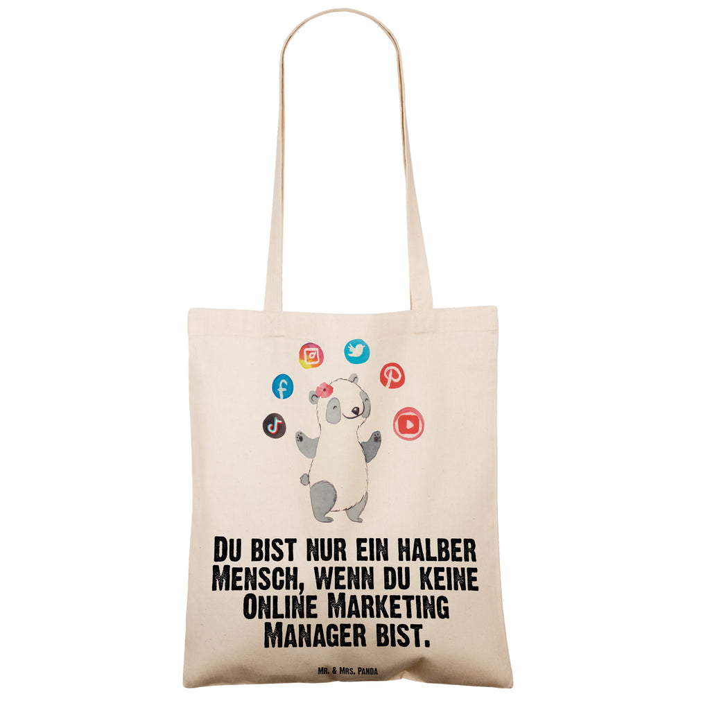 Tragetasche Online Marketing Manager mit Herz Beuteltasche, Beutel, Einkaufstasche, Jutebeutel, Stoffbeutel, Tasche, Shopper, Umhängetasche, Strandtasche, Schultertasche, Stofftasche, Tragetasche, Badetasche, Jutetasche, Einkaufstüte, Laptoptasche, Beruf, Ausbildung, Jubiläum, Abschied, Rente, Kollege, Kollegin, Geschenk, Schenken, Arbeitskollege, Mitarbeiter, Firma, Danke, Dankeschön, Online Marketing, Manager, Marketingmanager, Influencer Marketing, Digital Marketing