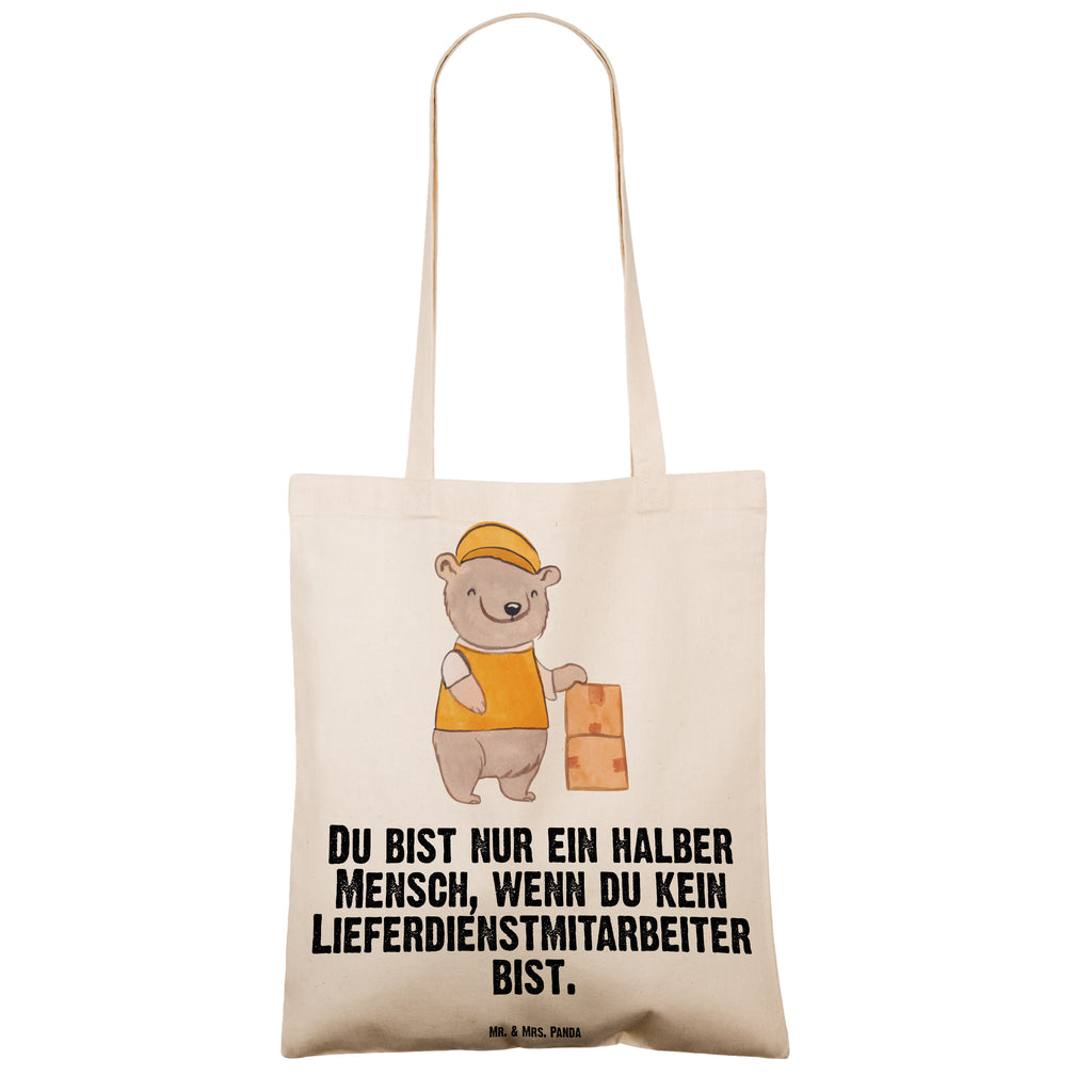 Tragetasche Lieferdienstmitarbeiter mit Herz Beuteltasche, Beutel, Einkaufstasche, Jutebeutel, Stoffbeutel, Tasche, Shopper, Umhängetasche, Strandtasche, Schultertasche, Stofftasche, Tragetasche, Badetasche, Jutetasche, Einkaufstüte, Laptoptasche, Beruf, Ausbildung, Jubiläum, Abschied, Rente, Kollege, Kollegin, Geschenk, Schenken, Arbeitskollege, Mitarbeiter, Firma, Danke, Dankeschön, Lieferdienstmitarbeiter, Pizzabäcker, Pizzabote, Pizzabringdienst, Lieferbringdienst