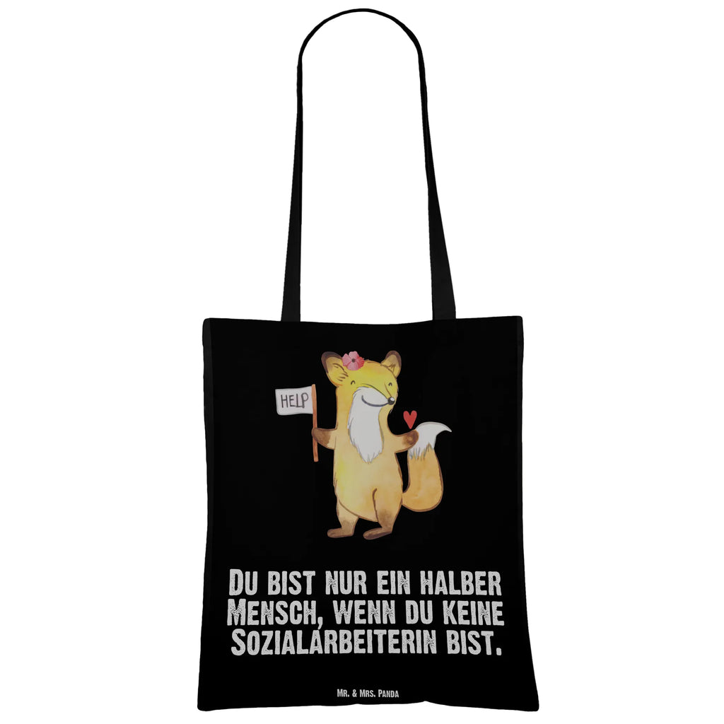 Tragetasche Sozialarbeiterin mit Herz Beuteltasche, Beutel, Einkaufstasche, Jutebeutel, Stoffbeutel, Tasche, Shopper, Umhängetasche, Strandtasche, Schultertasche, Stofftasche, Tragetasche, Badetasche, Jutetasche, Einkaufstüte, Laptoptasche, Beruf, Ausbildung, Jubiläum, Abschied, Rente, Kollege, Kollegin, Geschenk, Schenken, Arbeitskollege, Mitarbeiter, Firma, Danke, Dankeschön