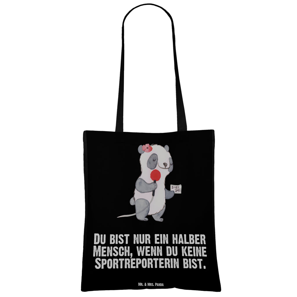 Tragetasche Sportreporterin mit Herz Beuteltasche, Beutel, Einkaufstasche, Jutebeutel, Stoffbeutel, Tasche, Shopper, Umhängetasche, Strandtasche, Schultertasche, Stofftasche, Tragetasche, Badetasche, Jutetasche, Einkaufstüte, Laptoptasche, Beruf, Ausbildung, Jubiläum, Abschied, Rente, Kollege, Kollegin, Geschenk, Schenken, Arbeitskollege, Mitarbeiter, Firma, Danke, Dankeschön