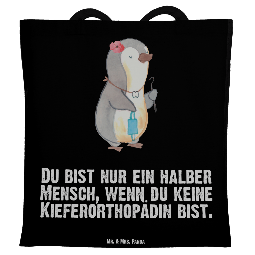 Tragetasche Kieferorthopädin mit Herz Beuteltasche, Beutel, Einkaufstasche, Jutebeutel, Stoffbeutel, Tasche, Shopper, Umhängetasche, Strandtasche, Schultertasche, Stofftasche, Tragetasche, Badetasche, Jutetasche, Einkaufstüte, Laptoptasche, Beruf, Ausbildung, Jubiläum, Abschied, Rente, Kollege, Kollegin, Geschenk, Schenken, Arbeitskollege, Mitarbeiter, Firma, Danke, Dankeschön