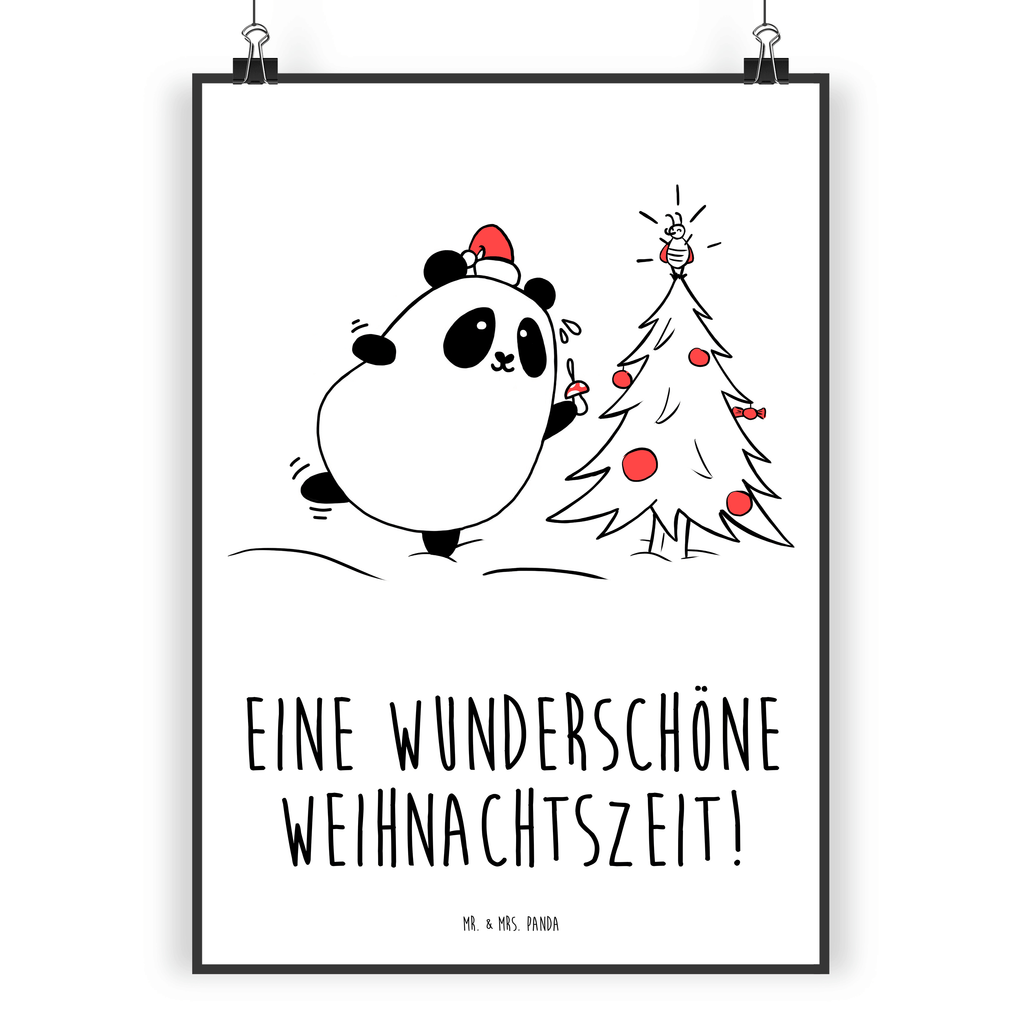 Poster Panda Weihnachtszeit Poster, Wandposter, Bild, Wanddeko, Küchenposter, Kinderposter, Wanddeko Bild, Raumdekoration, Wanddekoration, Handgemaltes Poster, Mr. & Mrs. Panda Poster, Designposter, Kunstdruck, Posterdruck