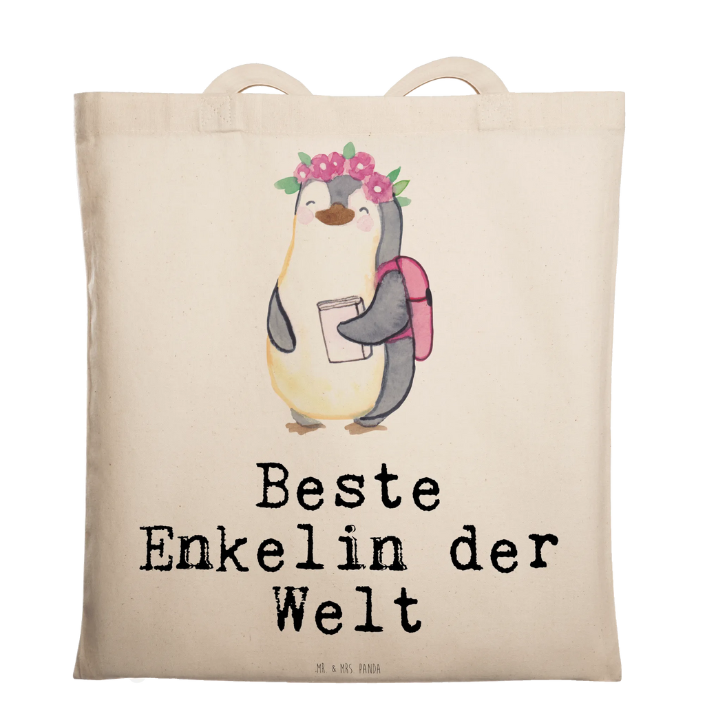 Tragetasche Pinguin Beste Enkelin der Welt Beuteltasche, Beutel, Einkaufstasche, Jutebeutel, Stoffbeutel, Tasche, Shopper, Umhängetasche, Strandtasche, Schultertasche, Stofftasche, Tragetasche, Badetasche, Jutetasche, Einkaufstüte, Laptoptasche, für, Dankeschön, Geschenk, Schenken, Geburtstag, Geburtstagsgeschenk, Geschenkidee, Danke, Bedanken, Mitbringsel, Freude machen, Geschenktipp, Enkelin, Enkelkind, Enkeltochter, Oma, Opa, Kind von Tochter, Kind von Sohn, Großtochter, Taufe