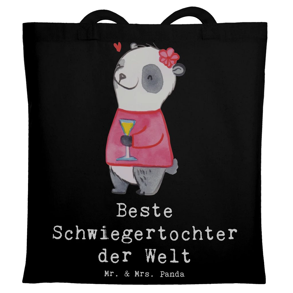 Tragetasche Panda Beste Schwiegertochter der Welt Beuteltasche, Beutel, Einkaufstasche, Jutebeutel, Stoffbeutel, Tasche, Shopper, Umhängetasche, Strandtasche, Schultertasche, Stofftasche, Tragetasche, Badetasche, Jutetasche, Einkaufstüte, Laptoptasche, für, Dankeschön, Geschenk, Schenken, Geburtstag, Geburtstagsgeschenk, Geschenkidee, Danke, Bedanken, Mitbringsel, Freude machen, Geschenktipp, Schwiegertochter, Tochter, Ehefrau des Sohns, Frau, angeheiratet, Hochzeit