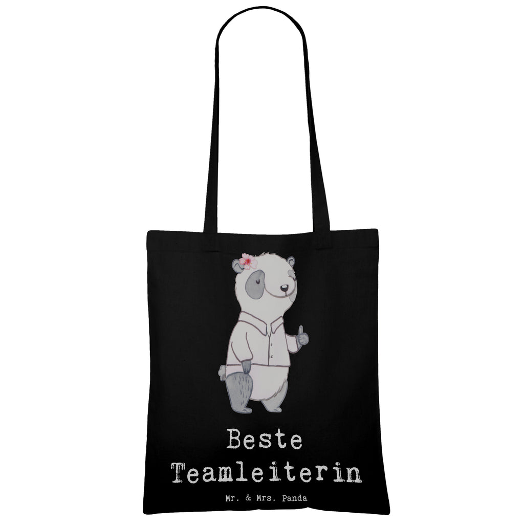 Tragetasche Panda Beste Teamleiterin Beuteltasche, Beutel, Einkaufstasche, Jutebeutel, Stoffbeutel, Tasche, Shopper, Umhängetasche, Strandtasche, Schultertasche, Stofftasche, Tragetasche, Badetasche, Jutetasche, Einkaufstüte, Laptoptasche, für, Dankeschön, Geschenk, Schenken, Geburtstag, Geburtstagsgeschenk, Geschenkidee, Danke, Bedanken, Mitbringsel, Freude machen, Geschenktipp, Teamleiterin, Seminarleiterin, Gruppenleiterin, Leiterin, Kollegin, Chefin, Vorgesetzte, Abschied, Abschiedsgeschenk, Ruhestand