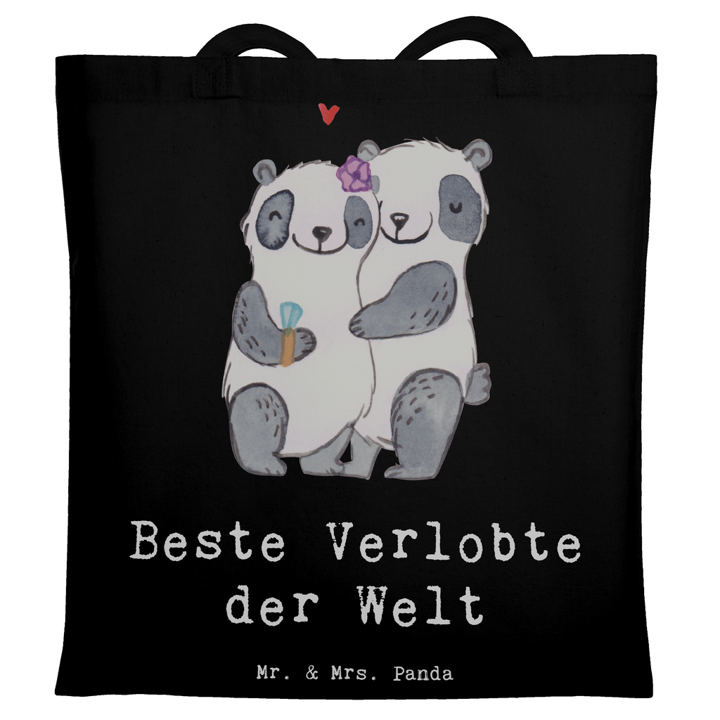 Tragetasche Panda Beste Verlobte der Welt Beuteltasche, Beutel, Einkaufstasche, Jutebeutel, Stoffbeutel, Tasche, Shopper, Umhängetasche, Strandtasche, Schultertasche, Stofftasche, Tragetasche, Badetasche, Jutetasche, Einkaufstüte, Laptoptasche, für, Dankeschön, Geschenk, Schenken, Geburtstag, Geburtstagsgeschenk, Geschenkidee, Danke, Bedanken, Mitbringsel, Freude machen, Geschenktipp, Verlobte, Verloben, Verlobung, Traumfrau, Frau, Freundin, Ehefrau, Zukünftige, Hochzeit, Ehe