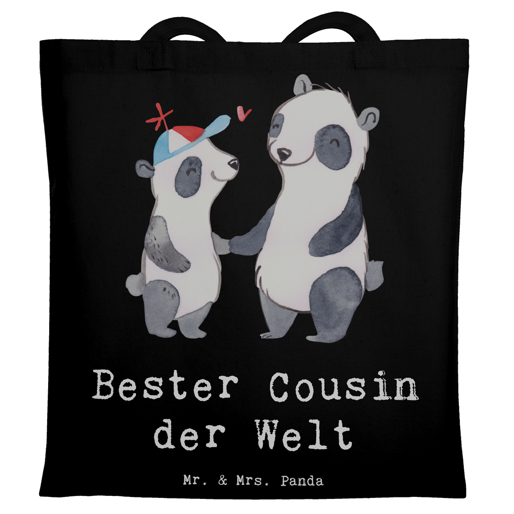 Tragetasche Panda Bester Cousin der Welt Beuteltasche, Beutel, Einkaufstasche, Jutebeutel, Stoffbeutel, Tasche, Shopper, Umhängetasche, Strandtasche, Schultertasche, Stofftasche, Tragetasche, Badetasche, Jutetasche, Einkaufstüte, Laptoptasche, für, Dankeschön, Geschenk, Schenken, Geburtstag, Geburtstagsgeschenk, Geschenkidee, Danke, Bedanken, Mitbringsel, Freude machen, Geschenktipp, Cousin, Kousin, Vetter, Sohn von Onkel, Sohn von Tante, Familie, Verwandtschaft, Cousine