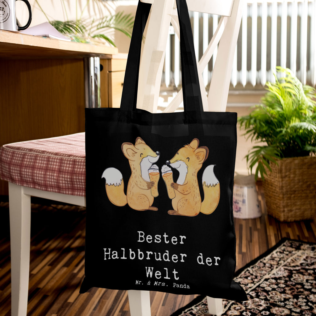 Tragetasche Fuchs Bester Halbbruder der Welt Beuteltasche, Beutel, Einkaufstasche, Jutebeutel, Stoffbeutel, Tasche, Shopper, Umhängetasche, Strandtasche, Schultertasche, Stofftasche, Tragetasche, Badetasche, Jutetasche, Einkaufstüte, Laptoptasche, für, Dankeschön, Geschenk, Schenken, Geburtstag, Geburtstagsgeschenk, Geschenkidee, Danke, Bedanken, Mitbringsel, Freude machen, Geschenktipp, Halbbruder, Stiefbruder, Stief, Stiefgeschwister, Bruder, Brudi, Geschwister, Bruderherz, Schwester, Familie, Kleinigkeit, Brother, Bester, Sohn