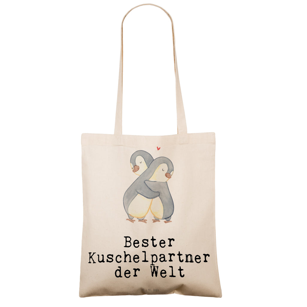 Tragetasche Pinguin Bester Kuschelpartner der Welt Beuteltasche, Beutel, Einkaufstasche, Jutebeutel, Stoffbeutel, Tasche, Shopper, Umhängetasche, Strandtasche, Schultertasche, Stofftasche, Tragetasche, Badetasche, Jutetasche, Einkaufstüte, Laptoptasche, für, Dankeschön, Geschenk, Schenken, Geburtstag, Geburtstagsgeschenk, Geschenkidee, Danke, Bedanken, Mitbringsel, Freude machen, Geschenktipp, Kuschelpartner, Lebenspartner, Ehepartner, Partner, Ehemann, Ehefrau, Kuscheln, Bett, Liebe, Freund, Freundin, Hochzeitstag, verliebt