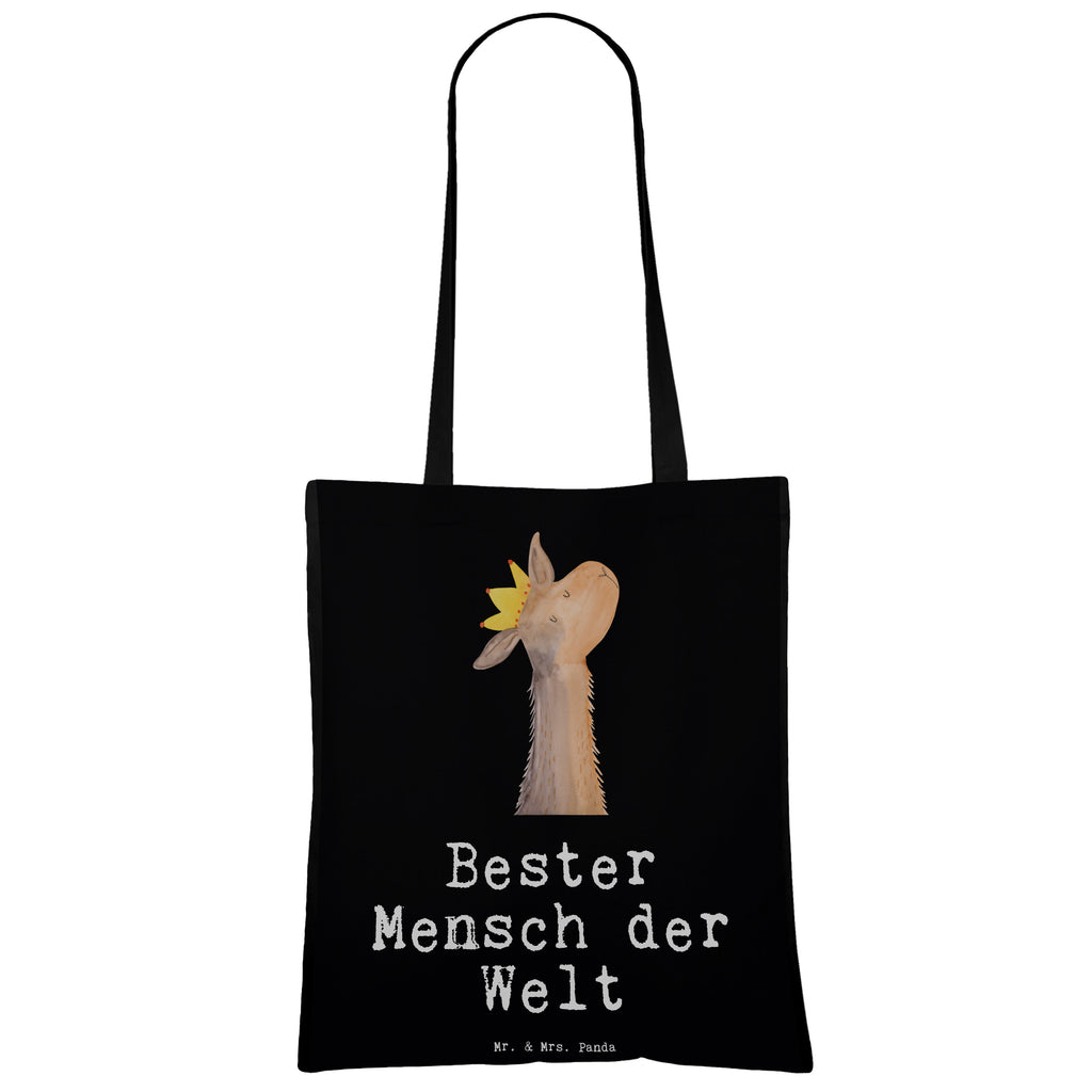 Tragetasche Lama Bester Mensch der Welt Beuteltasche, Beutel, Einkaufstasche, Jutebeutel, Stoffbeutel, Tasche, Shopper, Umhängetasche, Strandtasche, Schultertasche, Stofftasche, Tragetasche, Badetasche, Jutetasche, Einkaufstüte, Laptoptasche, für, Dankeschön, Geschenk, Schenken, Geburtstag, Geburtstagsgeschenk, Geschenkidee, Danke, Bedanken, Mitbringsel, Freude machen, Geschenktipp, Lieblingsmensch, Liebling, Lieblings Mensch, tollster Mensch, Vorbild, Partner, Ehemann, Ehefrau, Liebe, Valentinstag