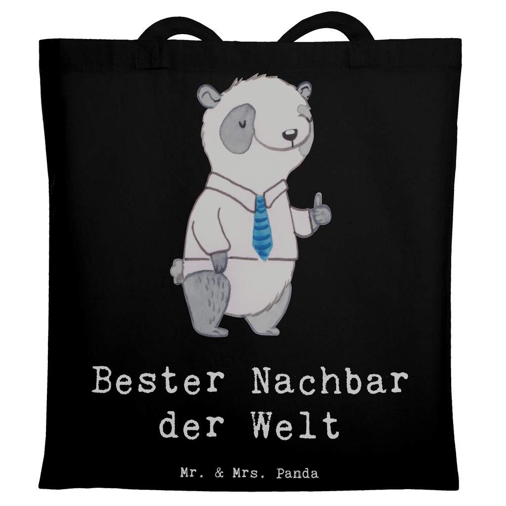 Tragetasche Panda Bester Nachbar der Welt Beuteltasche, Beutel, Einkaufstasche, Jutebeutel, Stoffbeutel, Tasche, Shopper, Umhängetasche, Strandtasche, Schultertasche, Stofftasche, Tragetasche, Badetasche, Jutetasche, Einkaufstüte, Laptoptasche, für, Dankeschön, Geschenk, Schenken, Geburtstag, Geburtstagsgeschenk, Geschenkidee, Danke, Bedanken, Mitbringsel, Freude machen, Geschenktipp, Nachbar, Nachbarn, Nachbarschaft, Freund, Angrenzer, Anwohner, Bewohner, Freundschaft