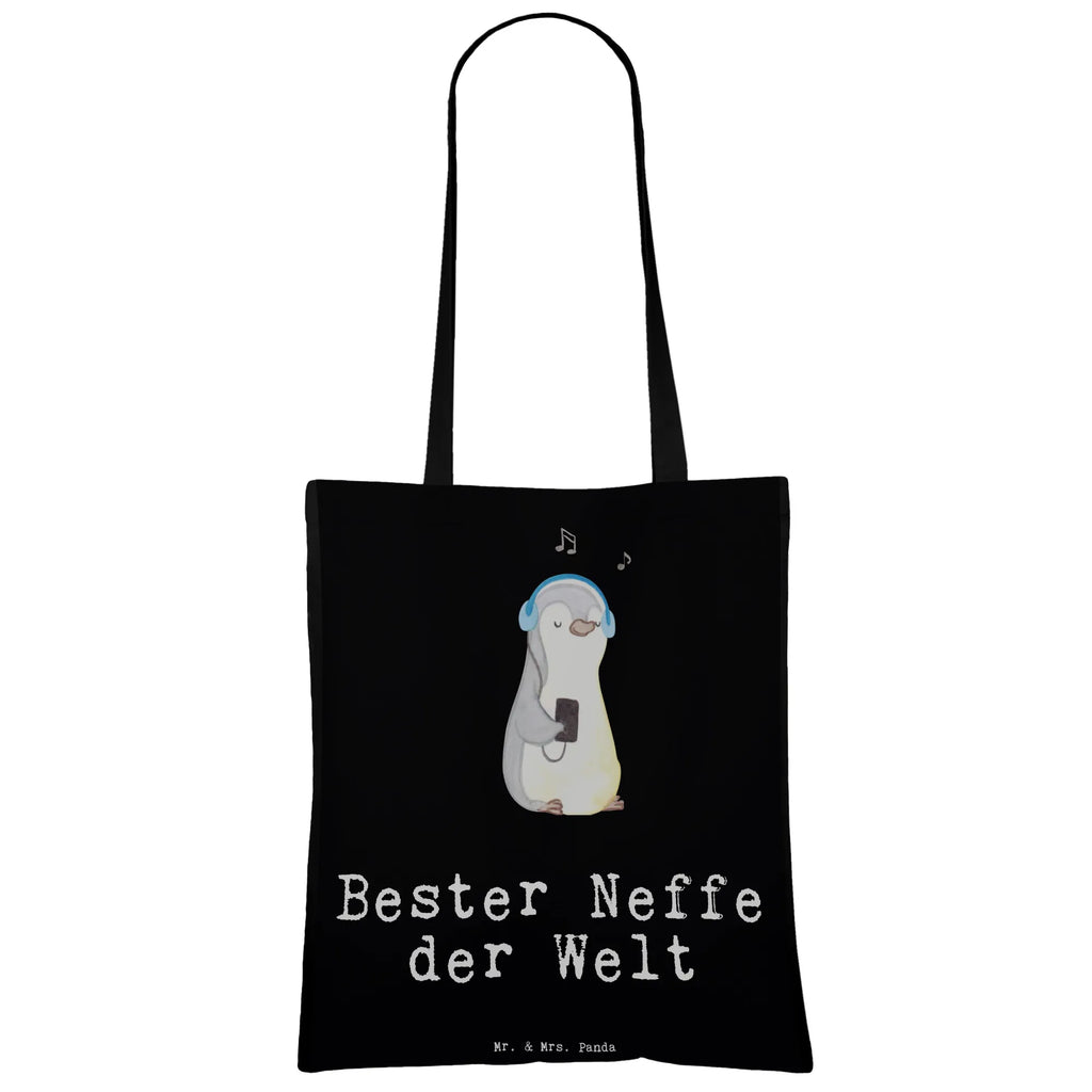 Tragetasche Pinguin Bester Neffe der Welt Beuteltasche, Beutel, Einkaufstasche, Jutebeutel, Stoffbeutel, Tasche, Shopper, Umhängetasche, Strandtasche, Schultertasche, Stofftasche, Tragetasche, Badetasche, Jutetasche, Einkaufstüte, Laptoptasche, für, Dankeschön, Geschenk, Schenken, Geburtstag, Geburtstagsgeschenk, Geschenkidee, Danke, Bedanken, Mitbringsel, Freude machen, Geschenktipp, Neffe, Onkel, Tante, Patentante, Patentonkel, Patenkind, Taufe, Sohn der Schwester, Sohn des Bruders, Bester