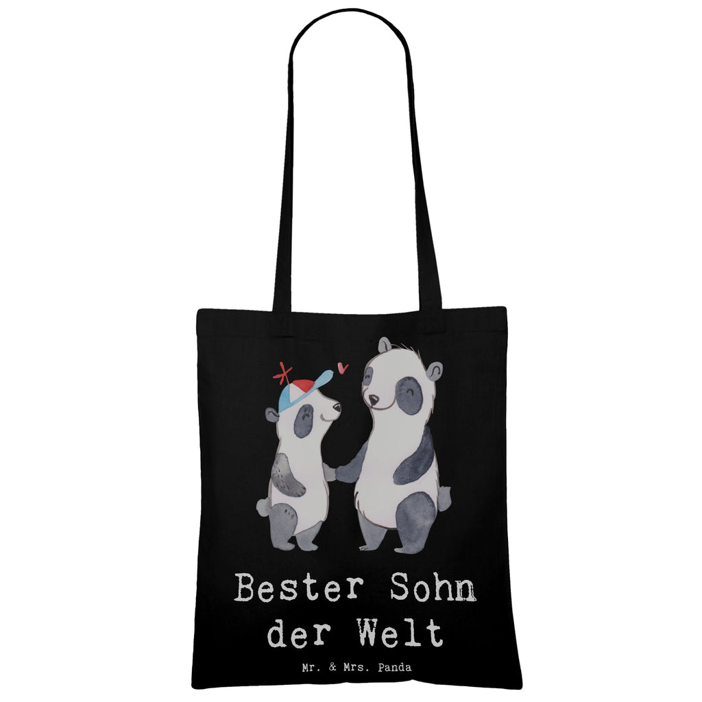 Tragetasche Panda Bester Sohn der Welt Beuteltasche, Beutel, Einkaufstasche, Jutebeutel, Stoffbeutel, Tasche, Shopper, Umhängetasche, Strandtasche, Schultertasche, Stofftasche, Tragetasche, Badetasche, Jutetasche, Einkaufstüte, Laptoptasche, für, Dankeschön, Geschenk, Schenken, Geburtstag, Geburtstagsgeschenk, Geschenkidee, Danke, Bedanken, Mitbringsel, Freude machen, Geschenktipp, Sohn, Sohnemann, Söhnchen, Bube, Bub, Nachwuchs, Nachkomme, Kind, Familie, Vater, Belohnung