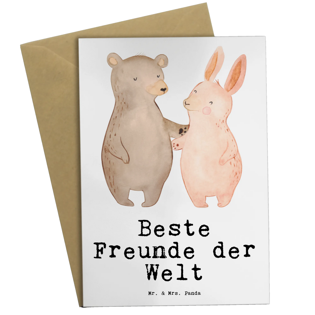 Grußkarte Hase Beste Freunde der Welt Grußkarte, Klappkarte, Einladungskarte, Glückwunschkarte, Hochzeitskarte, Geburtstagskarte, Karte, Ansichtskarten, für, Dankeschön, Geschenk, Schenken, Geburtstag, Geburtstagsgeschenk, Geschenkidee, Danke, Bedanken, Mitbringsel, Freude machen, Geschenktipp, Freunde, best friends, Freundschaft, Freundin, Freund, Clique, Kumpel, bae, bff