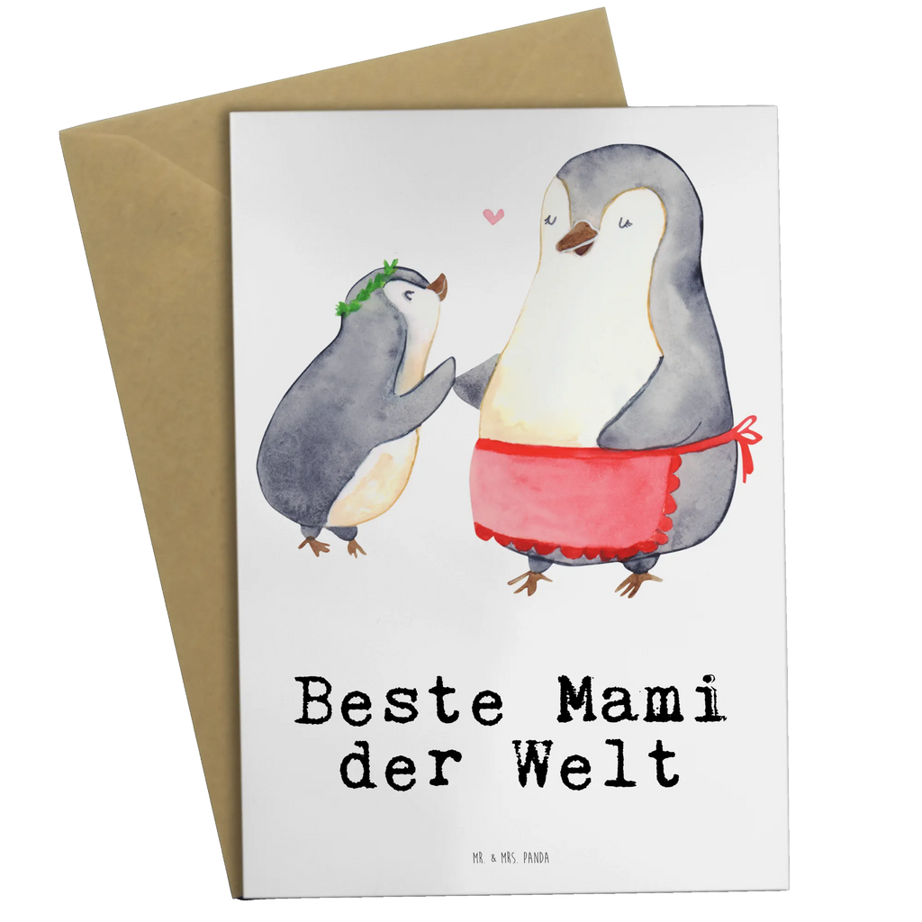 Grußkarte Pinguin Beste Mami der Welt Grußkarte, Klappkarte, Einladungskarte, Glückwunschkarte, Hochzeitskarte, Geburtstagskarte, Karte, Ansichtskarten, für, Dankeschön, Geschenk, Schenken, Geburtstag, Geburtstagsgeschenk, Geschenkidee, Danke, Bedanken, Mitbringsel, Freude machen, Geschenktipp, Mama, Mami, Mutter, Muttertag, Mutti, Ma, Tochter, Sohn, Beste Mama, Beste, Supermama