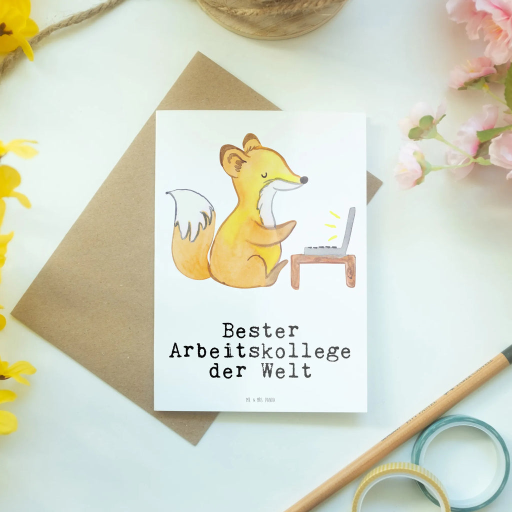 Grußkarte Fuchs Bester Arbeitskollege der Welt Grußkarte, Klappkarte, Einladungskarte, Glückwunschkarte, Hochzeitskarte, Geburtstagskarte, Karte, Ansichtskarten, für, Dankeschön, Geschenk, Schenken, Geburtstag, Geburtstagsgeschenk, Geschenkidee, Danke, Bedanken, Mitbringsel, Freude machen, Geschenktipp, Arbeitskollege, Kollege, Büro, Abschiedsgeschenk, Ruhestand, Arbeit, Mitarbeiter, Berufsgenosse, Beruf