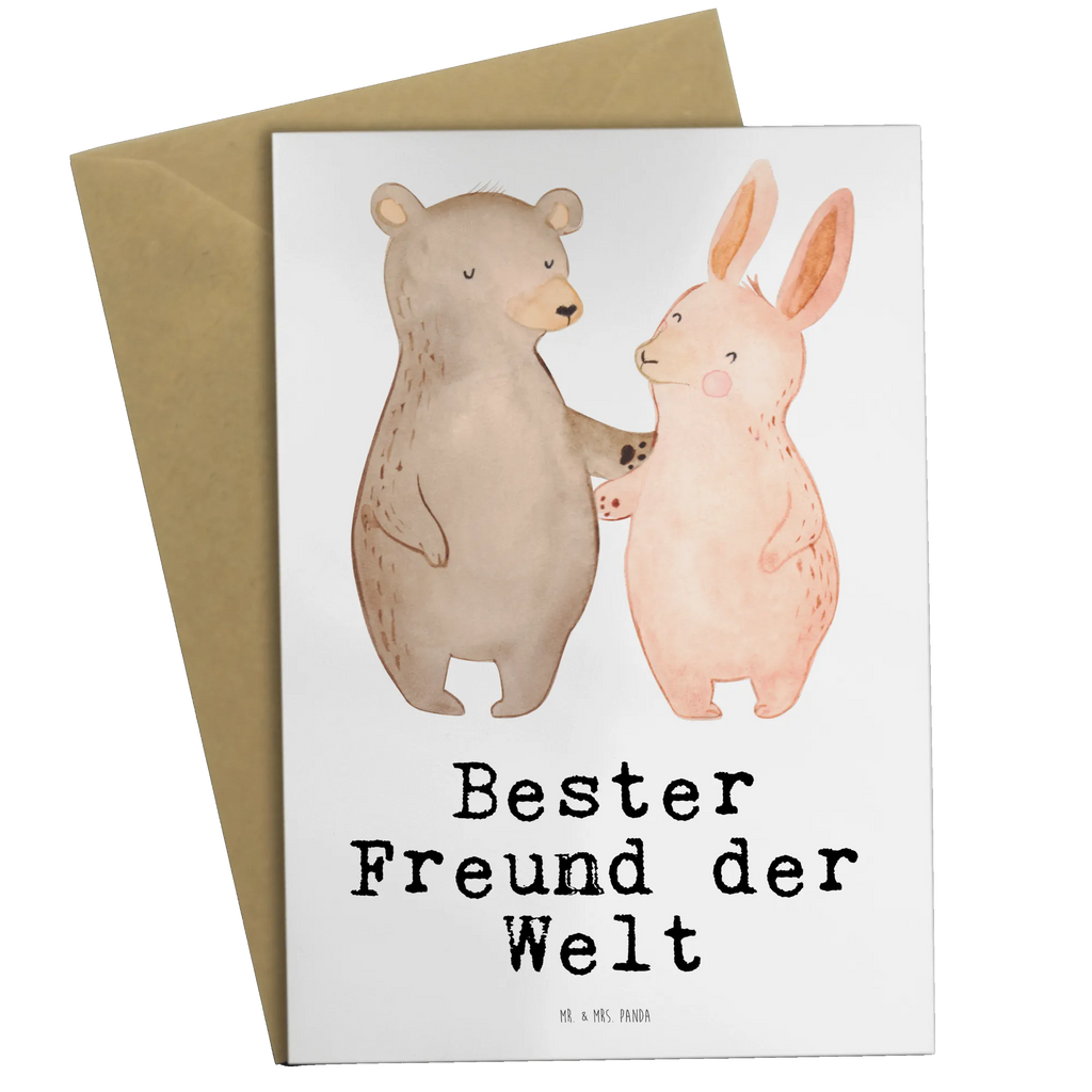 Grußkarte Hase Bester Freund der Welt Grußkarte, Klappkarte, Einladungskarte, Glückwunschkarte, Hochzeitskarte, Geburtstagskarte, Karte, Ansichtskarten, für, Dankeschön, Geschenk, Schenken, Geburtstag, Geburtstagsgeschenk, Geschenkidee, Danke, Bedanken, Mitbringsel, Freude machen, Geschenktipp, Freund, Mann, Ehemann, Kumpel, Bro, Lebensgefährte, Partner, Lieblingsmensch, Liebe, Herz, Love