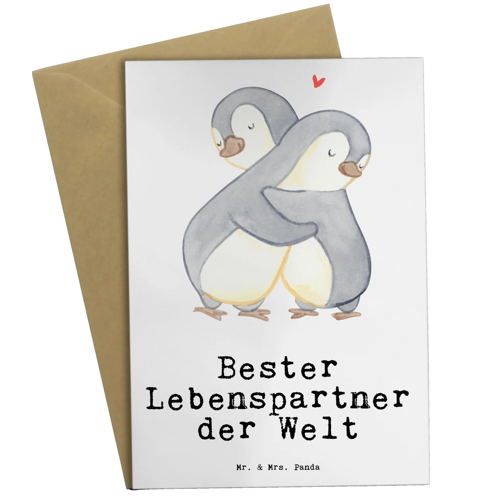 Grußkarte Pinguin Bester Lebenspartner der Welt Grußkarte, Klappkarte, Einladungskarte, Glückwunschkarte, Hochzeitskarte, Geburtstagskarte, Karte, Ansichtskarten, für, Dankeschön, Geschenk, Schenken, Geburtstag, Geburtstagsgeschenk, Geschenkidee, Danke, Bedanken, Mitbringsel, Freude machen, Geschenktipp, Lebenspartner, Ehepartner, Partner, Ehemann, Ehefrau, Liebe, Freund, Freundin, Hochzeitstag, verliebt