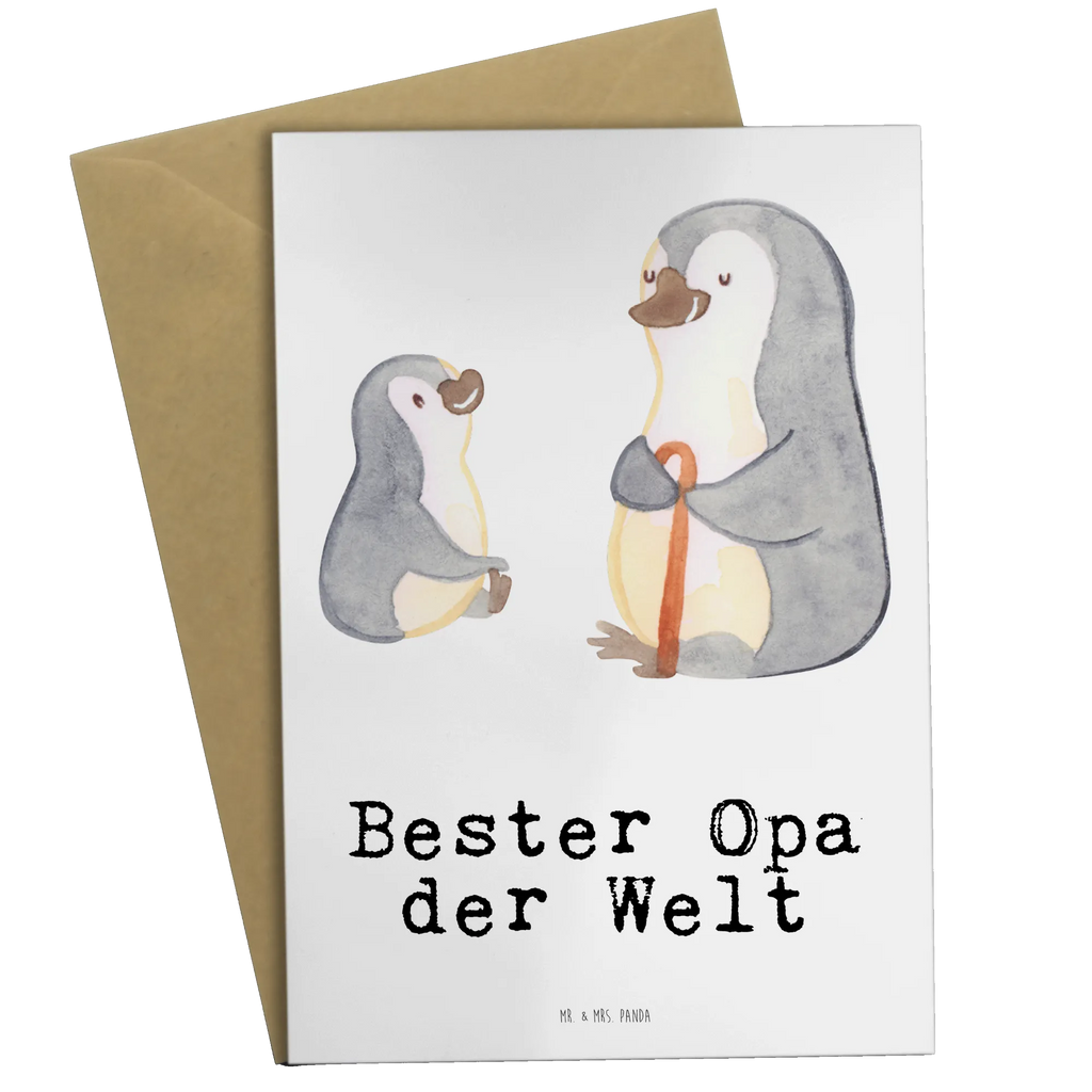 Grußkarte Pinguin Bester Opa der Welt Grußkarte, Klappkarte, Einladungskarte, Glückwunschkarte, Hochzeitskarte, Geburtstagskarte, Karte, Ansichtskarten, für, Dankeschön, Geschenk, Schenken, Geburtstag, Geburtstagsgeschenk, Geschenkidee, Danke, Bedanken, Mitbringsel, Freude machen, Geschenktipp, Großvater, Grossvater, Opa, Opi. Großpapa, Großeltern, Enkel, Enkelin, Enkelkind, Kleinigkeit, Oppa, Oppi, Bester