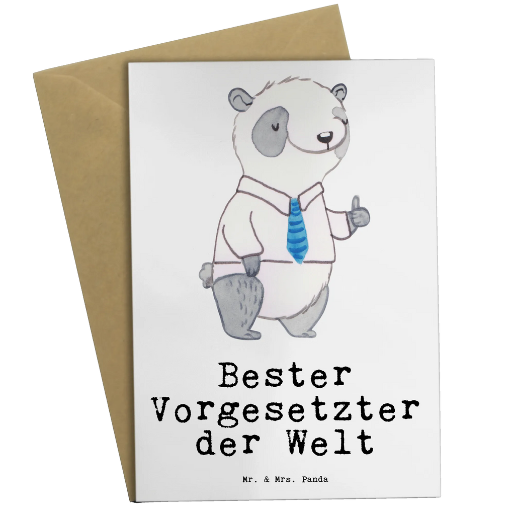 Grußkarte Panda Bester Vorgesetzter der Welt Grußkarte, Klappkarte, Einladungskarte, Glückwunschkarte, Hochzeitskarte, Geburtstagskarte, Karte, Ansichtskarten, für, Dankeschön, Geschenk, Schenken, Geburtstag, Geburtstagsgeschenk, Geschenkidee, Danke, Bedanken, Mitbringsel, Freude machen, Geschenktipp, Chef, Boss, Abschiedsgeschenk, Abteilungsleiter, Kollege, Vorgesetzter, Vorgesetzte, Arbeit, Leiter, Arbeitgeber, Führungskraft