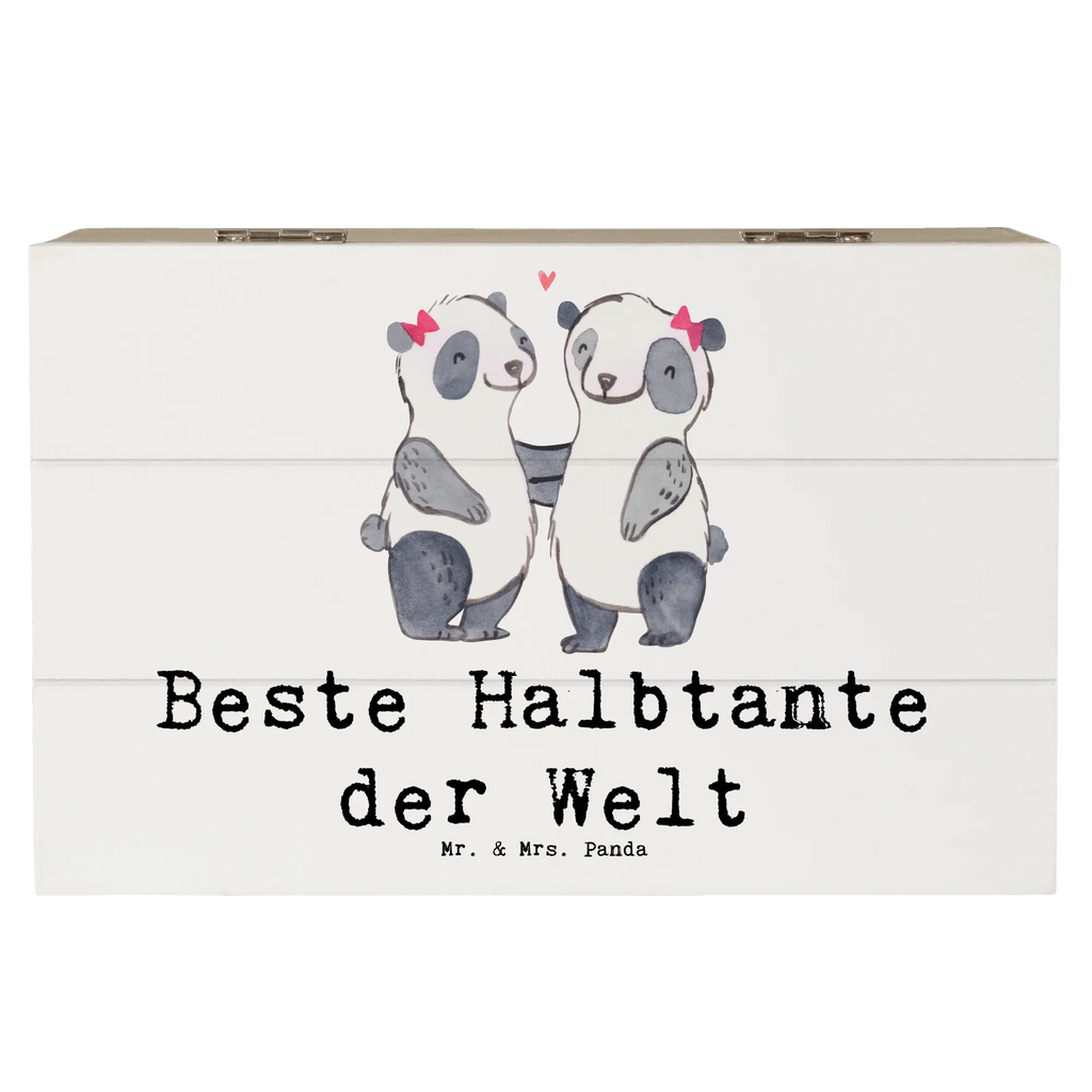 Holzkiste Panda Beste Halbtante der Welt Holzkiste, Kiste, Schatzkiste, Truhe, Schatulle, XXL, Erinnerungsbox, Erinnerungskiste, Dekokiste, Aufbewahrungsbox, Geschenkbox, Geschenkdose, für, Dankeschön, Geschenk, Schenken, Geburtstag, Geburtstagsgeschenk, Geschenkidee, Danke, Bedanken, Mitbringsel, Freude machen, Geschenktipp, Halbtante, Tante, beste Tante, Stieftante, Stief, Stiefgeschwister, Familie, Kleinigkeit