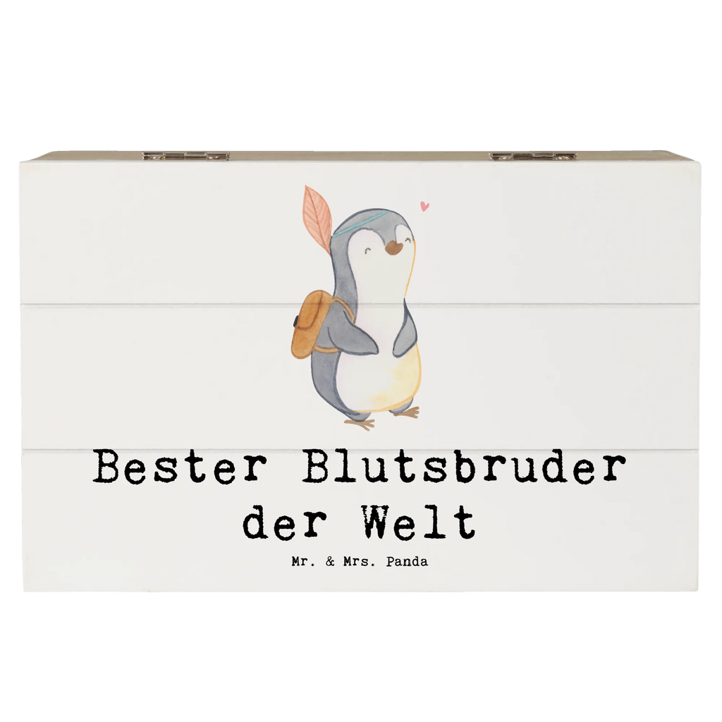 Holzkiste Pinguin Bester Blutsbruder der Welt Holzkiste, Kiste, Schatzkiste, Truhe, Schatulle, XXL, Erinnerungsbox, Erinnerungskiste, Dekokiste, Aufbewahrungsbox, Geschenkbox, Geschenkdose, für, Dankeschön, Geschenk, Schenken, Geburtstag, Geburtstagsgeschenk, Geschenkidee, Danke, Bedanken, Mitbringsel, Freude machen, Geschenktipp, Blutsbruder, Blutsgeschwister, Freund, Brüder, Geschwister, Bruderherz, Brother, Familie, Kleinigkeit, Bester, Sido