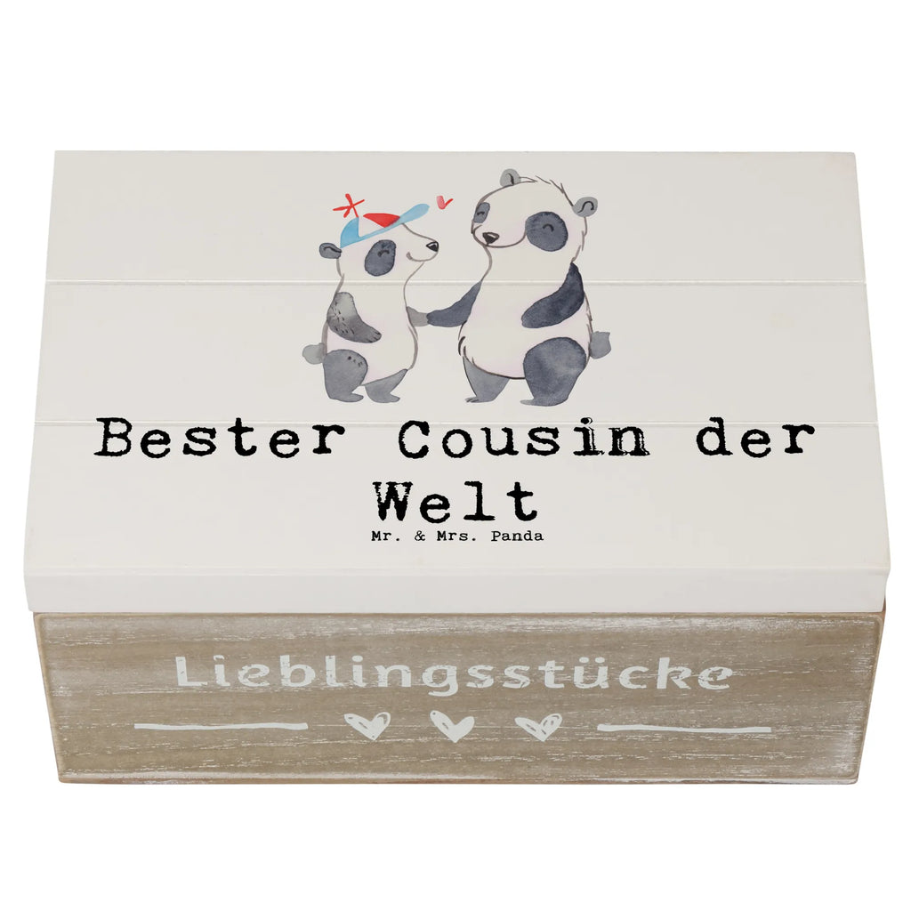 Holzkiste Panda Bester Cousin der Welt Holzkiste, Kiste, Schatzkiste, Truhe, Schatulle, XXL, Erinnerungsbox, Erinnerungskiste, Dekokiste, Aufbewahrungsbox, Geschenkbox, Geschenkdose, für, Dankeschön, Geschenk, Schenken, Geburtstag, Geburtstagsgeschenk, Geschenkidee, Danke, Bedanken, Mitbringsel, Freude machen, Geschenktipp, Cousin, Kousin, Vetter, Sohn von Onkel, Sohn von Tante, Familie, Verwandtschaft, Cousine