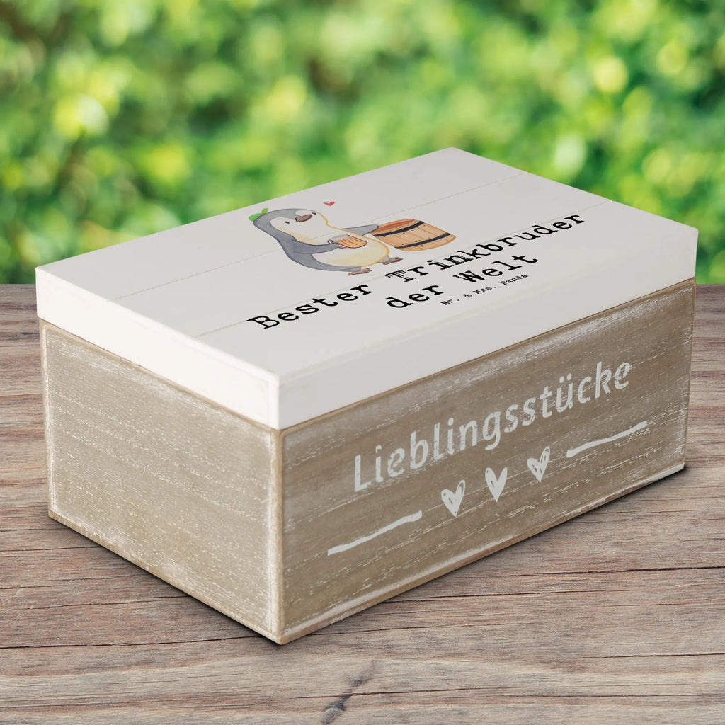 Holzkiste Pinguin Bester Trinkbruder der Welt Holzkiste, Kiste, Schatzkiste, Truhe, Schatulle, XXL, Erinnerungsbox, Erinnerungskiste, Dekokiste, Aufbewahrungsbox, Geschenkbox, Geschenkdose, für, Dankeschön, Geschenk, Schenken, Geburtstag, Geburtstagsgeschenk, Geschenkidee, Danke, Bedanken, Mitbringsel, Freude machen, Geschenktipp, Trinkbruder, Trinkkumpel, Kumpel, Saufkumpane, Kumpane, Trinken, Party, Kleinigkeit