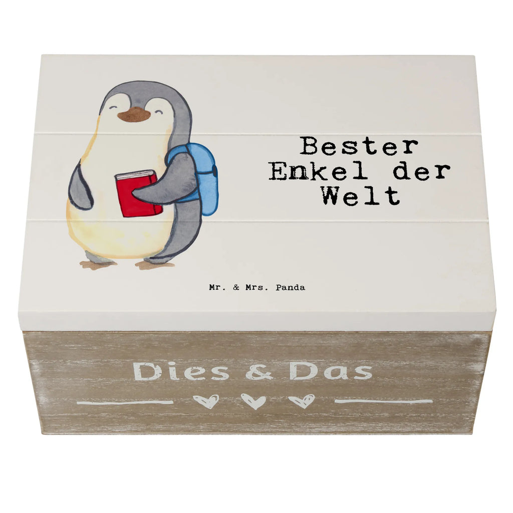 Holzkiste Pinguin Bester Enkel der Welt Holzkiste, Kiste, Schatzkiste, Truhe, Schatulle, XXL, Erinnerungsbox, Erinnerungskiste, Dekokiste, Aufbewahrungsbox, Geschenkbox, Geschenkdose, für, Dankeschön, Geschenk, Schenken, Geburtstag, Geburtstagsgeschenk, Geschenkidee, Danke, Bedanken, Mitbringsel, Freude machen, Geschenktipp, Enkel, Enkelkind, Enkelsohn, Oma, Opa, Kind von Tochter, Kind von Sohn, Taufe, Großsohn