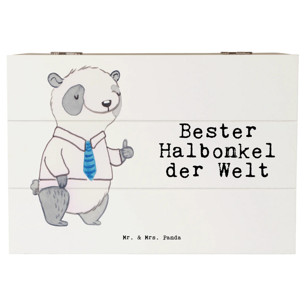 Holzkiste Panda Bester Halbonkel der Welt Holzkiste, Kiste, Schatzkiste, Truhe, Schatulle, XXL, Erinnerungsbox, Erinnerungskiste, Dekokiste, Aufbewahrungsbox, Geschenkbox, Geschenkdose, für, Dankeschön, Geschenk, Schenken, Geburtstag, Geburtstagsgeschenk, Geschenkidee, Danke, Bedanken, Mitbringsel, Freude machen, Geschenktipp, Onkel, bester Onkel, Halbonkel, Stiefonkel, Stief, Stiefgeschwister, Familie, Kleinigkeit