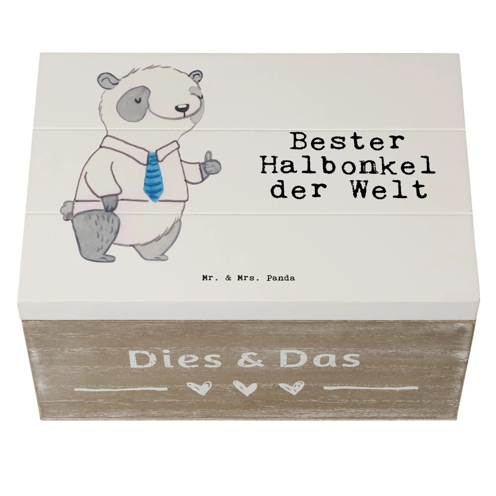 Holzkiste Panda Bester Halbonkel der Welt Holzkiste, Kiste, Schatzkiste, Truhe, Schatulle, XXL, Erinnerungsbox, Erinnerungskiste, Dekokiste, Aufbewahrungsbox, Geschenkbox, Geschenkdose, für, Dankeschön, Geschenk, Schenken, Geburtstag, Geburtstagsgeschenk, Geschenkidee, Danke, Bedanken, Mitbringsel, Freude machen, Geschenktipp, Onkel, bester Onkel, Halbonkel, Stiefonkel, Stief, Stiefgeschwister, Familie, Kleinigkeit