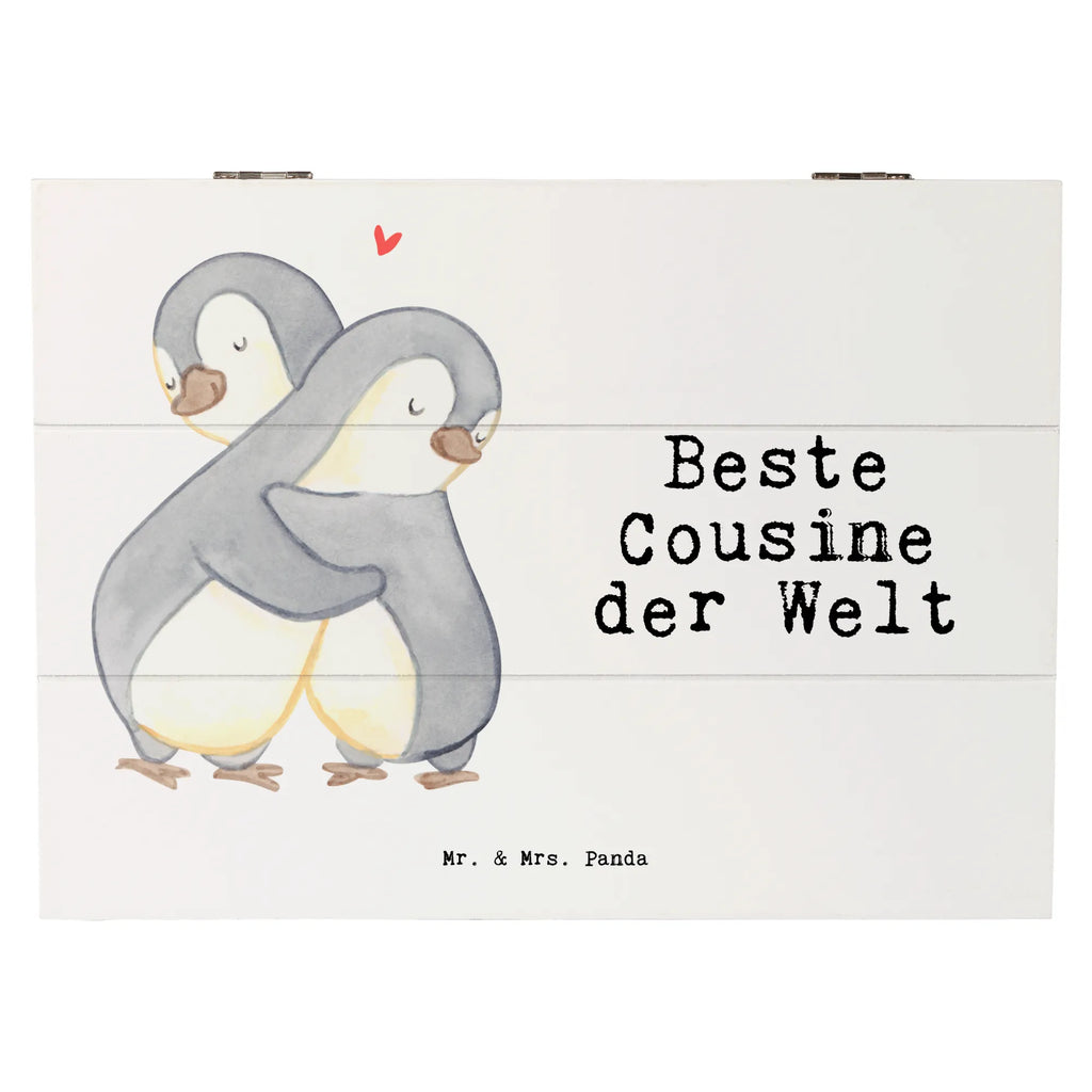 Holzkiste Pinguin Beste Cousine der Welt Holzkiste, Kiste, Schatzkiste, Truhe, Schatulle, XXL, Erinnerungsbox, Erinnerungskiste, Dekokiste, Aufbewahrungsbox, Geschenkbox, Geschenkdose, für, Dankeschön, Geschenk, Schenken, Geburtstag, Geburtstagsgeschenk, Geschenkidee, Danke, Bedanken, Mitbringsel, Freude machen, Geschenktipp, Cousine, Kusine, Kousine, Cousinchen, Tochter von Onkel, Tochter von Tante, Familie, Verwandtschaft, Cousin