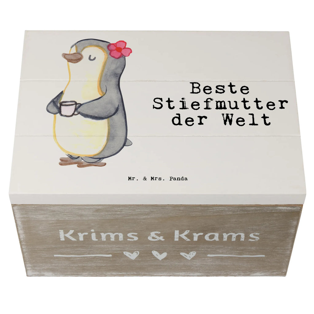 Holzkiste Pinguin Beste Stiefmutter der Welt Holzkiste, Kiste, Schatzkiste, Truhe, Schatulle, XXL, Erinnerungsbox, Erinnerungskiste, Dekokiste, Aufbewahrungsbox, Geschenkbox, Geschenkdose, für, Dankeschön, Geschenk, Schenken, Geburtstag, Geburtstagsgeschenk, Geschenkidee, Danke, Bedanken, Mitbringsel, Freude machen, Geschenktipp, Stiefmutter, Stief Mutter, Stiefmama, Mami, Mutter, Muttertag, Mutti, Mama, Tochter, Sohn, Beste