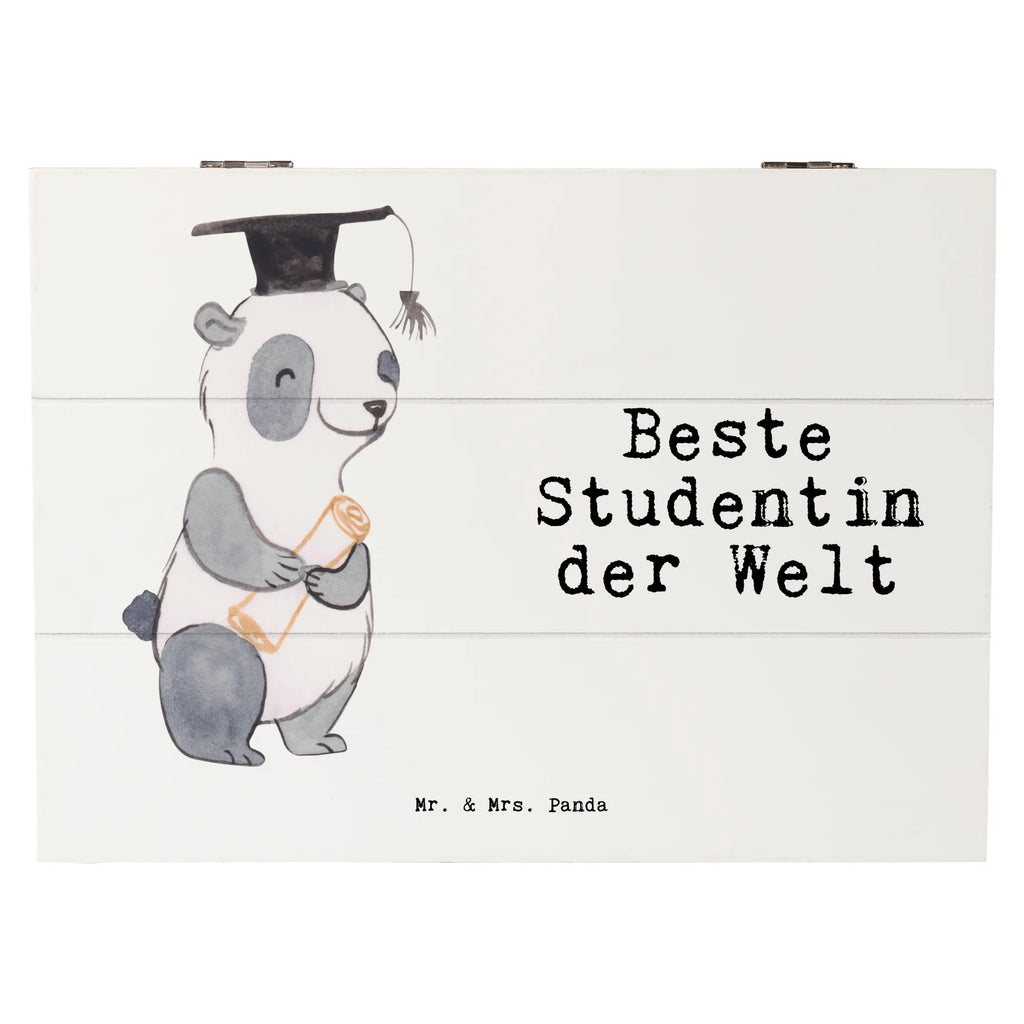 Holzkiste Panda Beste Studentin der Welt Holzkiste, Kiste, Schatzkiste, Truhe, Schatulle, XXL, Erinnerungsbox, Erinnerungskiste, Dekokiste, Aufbewahrungsbox, Geschenkbox, Geschenkdose, für, Dankeschön, Geschenk, Schenken, Geburtstag, Geburtstagsgeschenk, Geschenkidee, Danke, Bedanken, Mitbringsel, Freude machen, Geschenktipp, Studentin, Studium, Tochter, Spaß, Musterschülerin, lustig, Studienabschluss, witzig, Universität, Abschluss, Alumni, Uni, Studenten, Hochschule