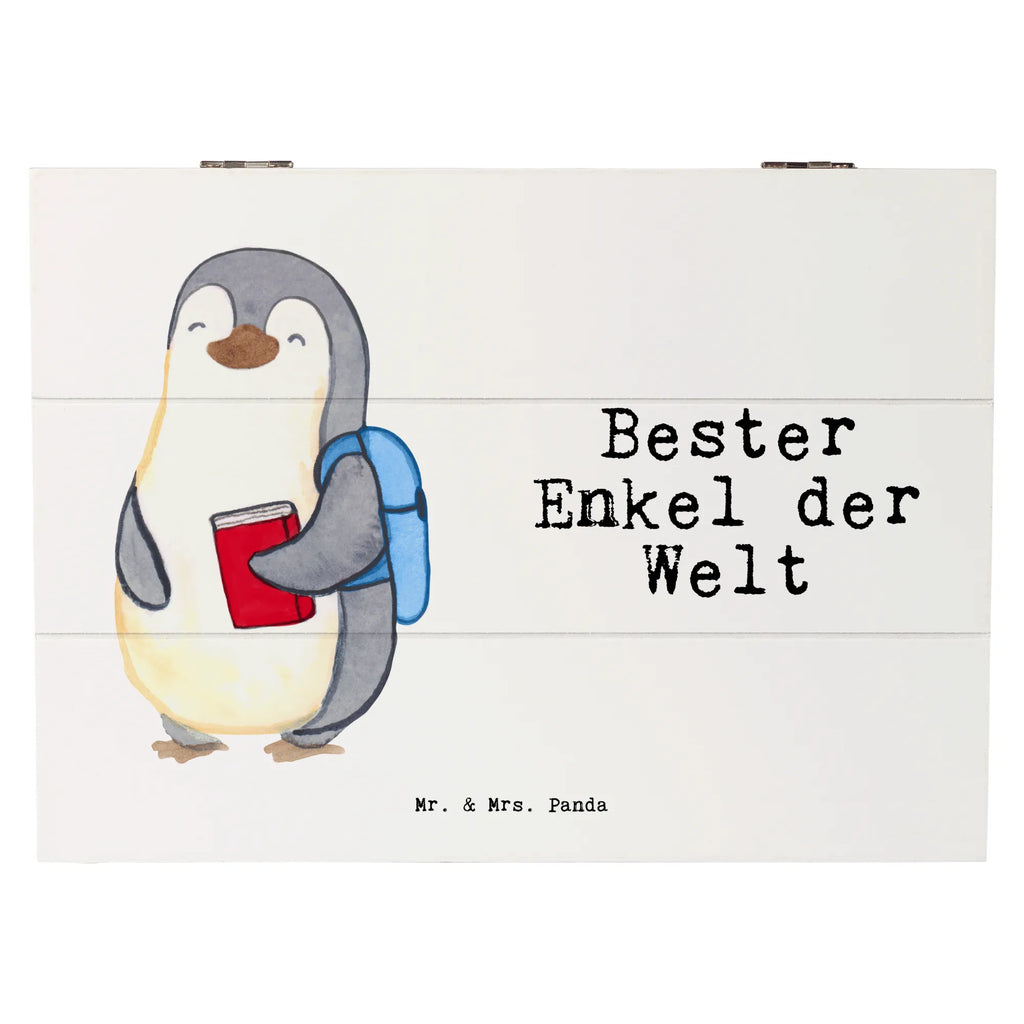 Holzkiste Pinguin Bester Enkel der Welt Holzkiste, Kiste, Schatzkiste, Truhe, Schatulle, XXL, Erinnerungsbox, Erinnerungskiste, Dekokiste, Aufbewahrungsbox, Geschenkbox, Geschenkdose, für, Dankeschön, Geschenk, Schenken, Geburtstag, Geburtstagsgeschenk, Geschenkidee, Danke, Bedanken, Mitbringsel, Freude machen, Geschenktipp, Enkel, Enkelkind, Enkelsohn, Oma, Opa, Kind von Tochter, Kind von Sohn, Taufe, Großsohn