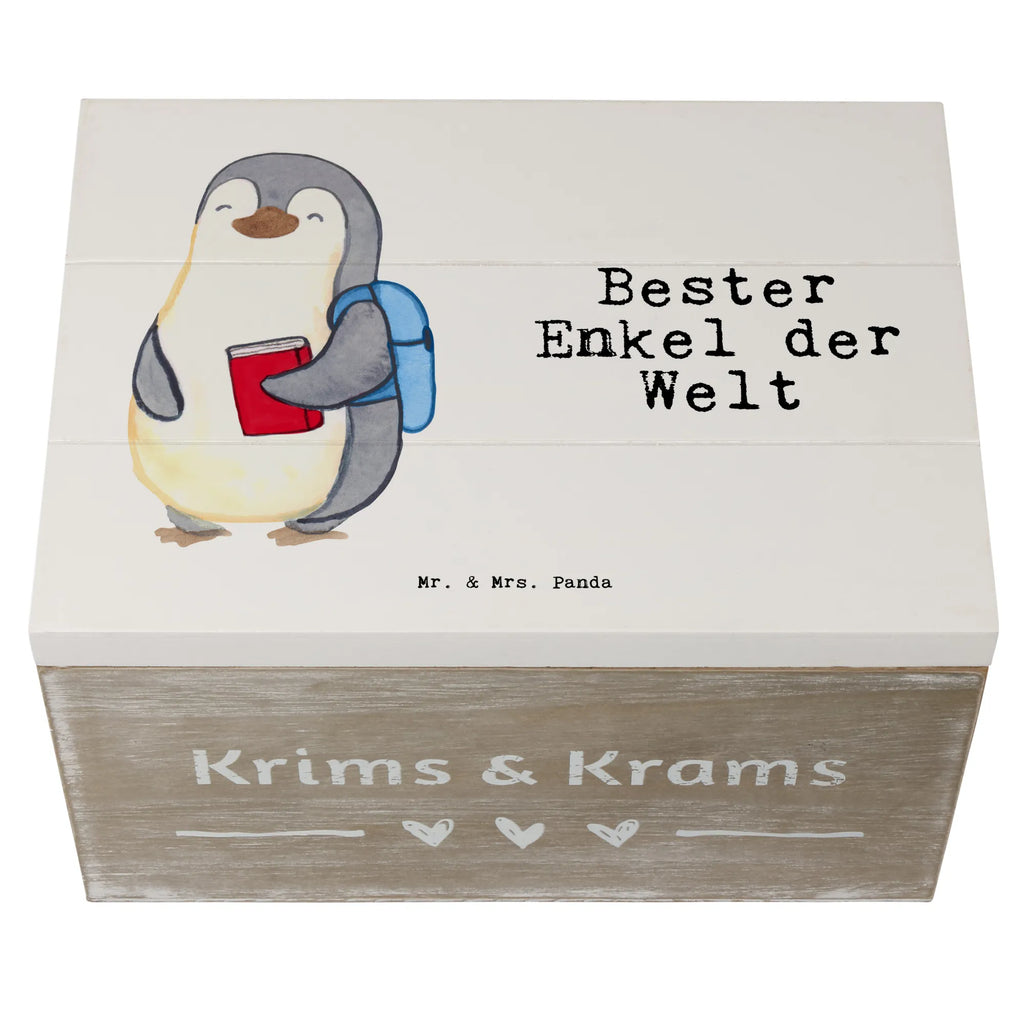 Holzkiste Pinguin Bester Enkel der Welt Holzkiste, Kiste, Schatzkiste, Truhe, Schatulle, XXL, Erinnerungsbox, Erinnerungskiste, Dekokiste, Aufbewahrungsbox, Geschenkbox, Geschenkdose, für, Dankeschön, Geschenk, Schenken, Geburtstag, Geburtstagsgeschenk, Geschenkidee, Danke, Bedanken, Mitbringsel, Freude machen, Geschenktipp, Enkel, Enkelkind, Enkelsohn, Oma, Opa, Kind von Tochter, Kind von Sohn, Taufe, Großsohn