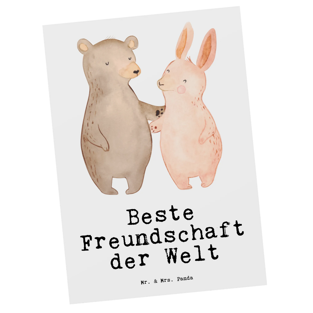 Postkarte Hase Beste Freundschaft der Welt Postkarte, Karte, Geschenkkarte, Grußkarte, Einladung, Ansichtskarte, Geburtstagskarte, Einladungskarte, Dankeskarte, Ansichtskarten, Einladung Geburtstag, Einladungskarten Geburtstag, für, Dankeschön, Geschenk, Schenken, Geburtstag, Geburtstagsgeschenk, Geschenkidee, Danke, Bedanken, Mitbringsel, Freude machen, Geschenktipp, Freundschaft, Freunde, Freunde fürs Leben, best friends, Freundin, Freund, Clique, Kumpel, bae, bff