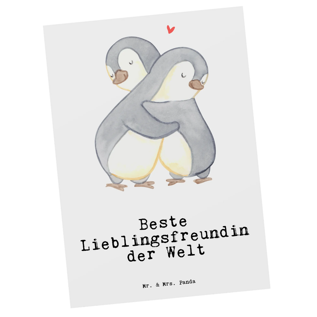 Postkarte Pinguin Beste Lieblingsfreundin der Welt Postkarte, Karte, Geschenkkarte, Grußkarte, Einladung, Ansichtskarte, Geburtstagskarte, Einladungskarte, Dankeskarte, Ansichtskarten, Einladung Geburtstag, Einladungskarten Geburtstag, für, Dankeschön, Geschenk, Schenken, Geburtstag, Geburtstagsgeschenk, Geschenkidee, Danke, Bedanken, Mitbringsel, Freude machen, Geschenktipp, Lieblingsfreundin, Freundin, Partnerin, Lieblingsmensch, Lieblings Mensch, Liebling, Partner, Bae, beste Freundin, Liebe, Herz, Love