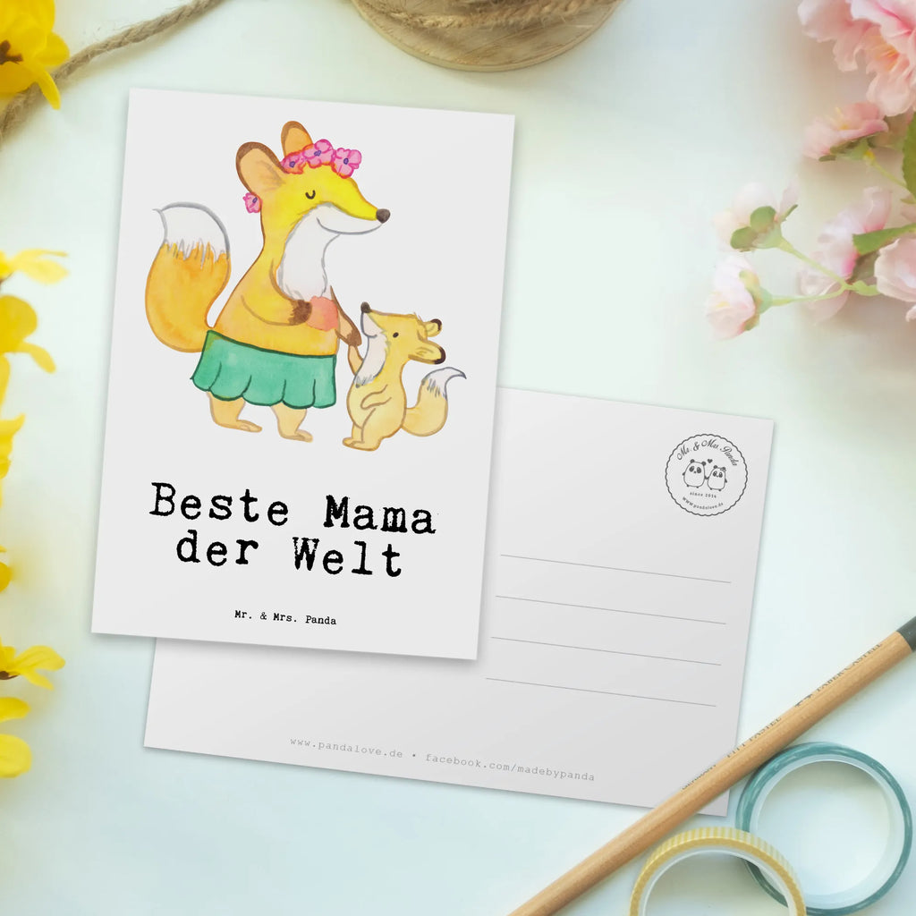 Postkarte Fuchs Beste Mama der Welt Postkarte, Karte, Geschenkkarte, Grußkarte, Einladung, Ansichtskarte, Geburtstagskarte, Einladungskarte, Dankeskarte, Ansichtskarten, Einladung Geburtstag, Einladungskarten Geburtstag, für, Dankeschön, Geschenk, Schenken, Geburtstag, Geburtstagsgeschenk, Geschenkidee, Danke, Bedanken, Mitbringsel, Freude machen, Geschenktipp, Mama, Mami, Mutter, Muttertag, Mutti, Ma, Tochter, Sohn, Beste Mama, Beste, Supermama