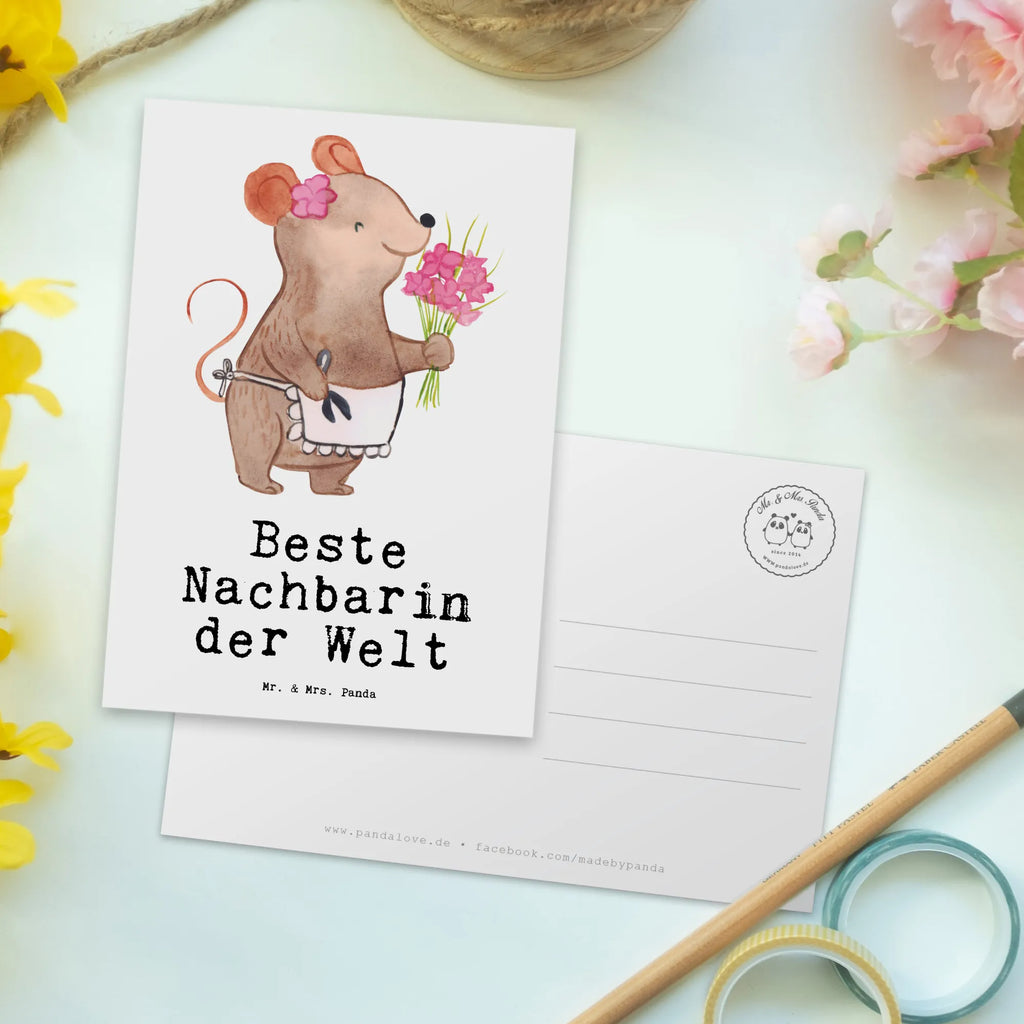 Postkarte Maus Beste Nachbarin der Welt Postkarte, Karte, Geschenkkarte, Grußkarte, Einladung, Ansichtskarte, Geburtstagskarte, Einladungskarte, Dankeskarte, Ansichtskarten, Einladung Geburtstag, Einladungskarten Geburtstag, für, Dankeschön, Geschenk, Schenken, Geburtstag, Geburtstagsgeschenk, Geschenkidee, Danke, Bedanken, Mitbringsel, Freude machen, Geschenktipp, Nachbarin, Nachbarn, Nachbarschaft, Freundin, Angrenzer, Anwohnerin, Bewohnerin, Freundschaft