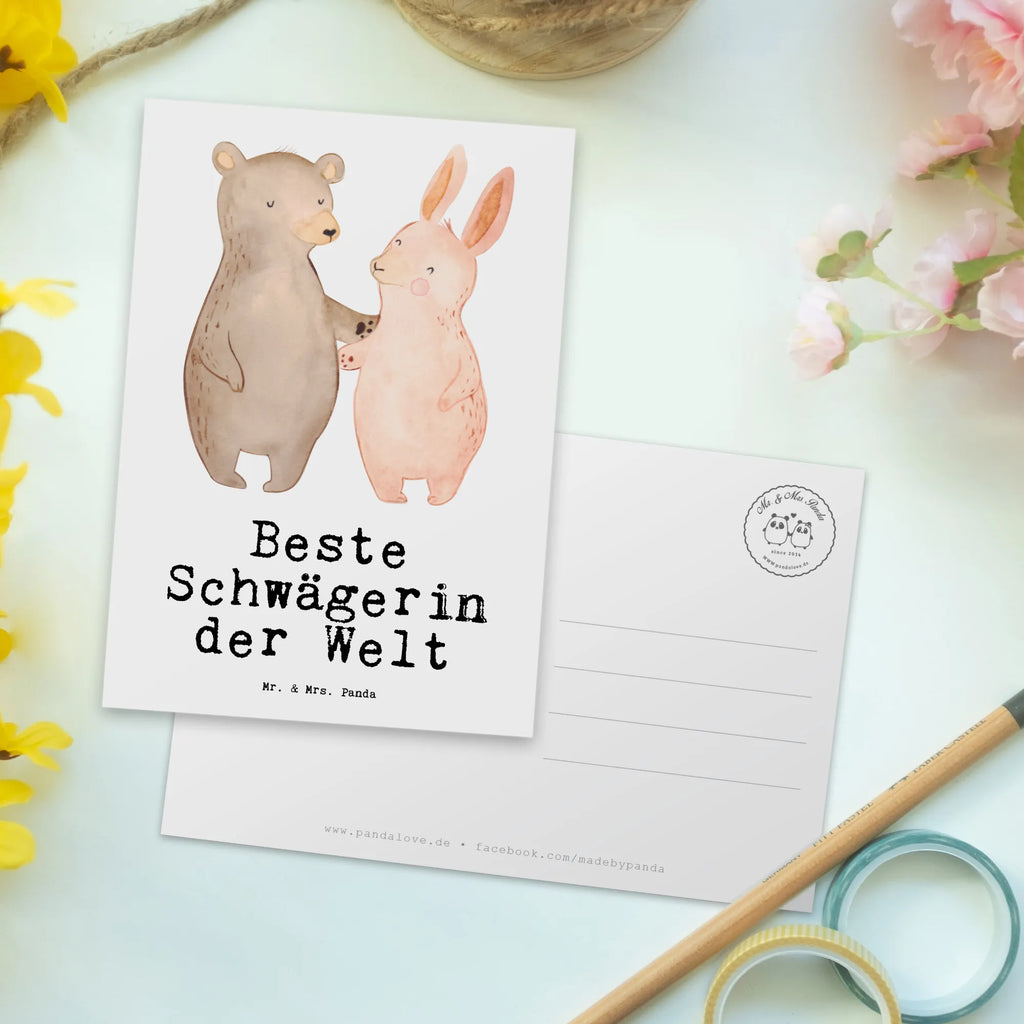 Postkarte Hase Beste Schwägerin der Welt Postkarte, Karte, Geschenkkarte, Grußkarte, Einladung, Ansichtskarte, Geburtstagskarte, Einladungskarte, Dankeskarte, Ansichtskarten, Einladung Geburtstag, Einladungskarten Geburtstag, für, Dankeschön, Geschenk, Schenken, Geburtstag, Geburtstagsgeschenk, Geschenkidee, Danke, Bedanken, Mitbringsel, Freude machen, Geschenktipp, Schwägerin, Schwähgerin, Schwippschwägerin, Familie, Verwandtschaft, angeheiratet, Frau, Ehemann, Schwester, Ehefrau, Bruder, Partner