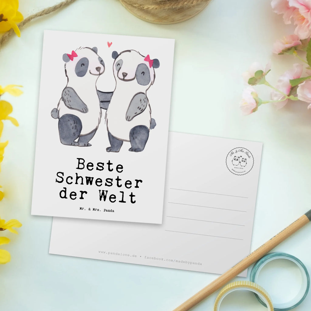 Postkarte Panda Beste Schwester der Welt Postkarte, Karte, Geschenkkarte, Grußkarte, Einladung, Ansichtskarte, Geburtstagskarte, Einladungskarte, Dankeskarte, Ansichtskarten, Einladung Geburtstag, Einladungskarten Geburtstag, für, Dankeschön, Geschenk, Schenken, Geburtstag, Geburtstagsgeschenk, Geschenkidee, Danke, Bedanken, Mitbringsel, Freude machen, Geschenktipp, Schwestern, Schwester, Geschwister, Schwesterherz, Sister, Familie, Kleinigkeit, Beste, Tochter, Liebe, Kinder