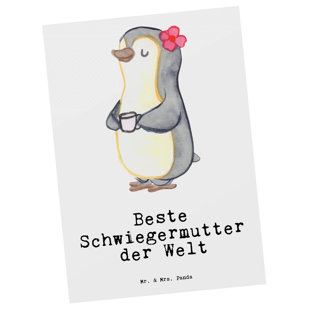 Postkarte Pinguin Beste Schwiegermutter der Welt Postkarte, Karte, Geschenkkarte, Grußkarte, Einladung, Ansichtskarte, Geburtstagskarte, Einladungskarte, Dankeskarte, Ansichtskarten, Einladung Geburtstag, Einladungskarten Geburtstag, für, Dankeschön, Geschenk, Schenken, Geburtstag, Geburtstagsgeschenk, Geschenkidee, Danke, Bedanken, Mitbringsel, Freude machen, Geschenktipp, Schwiegermutter, Schwiegermama, Schwiegereltern, Mama, Mutter, Mutter des Ehepartners, angeheiratet