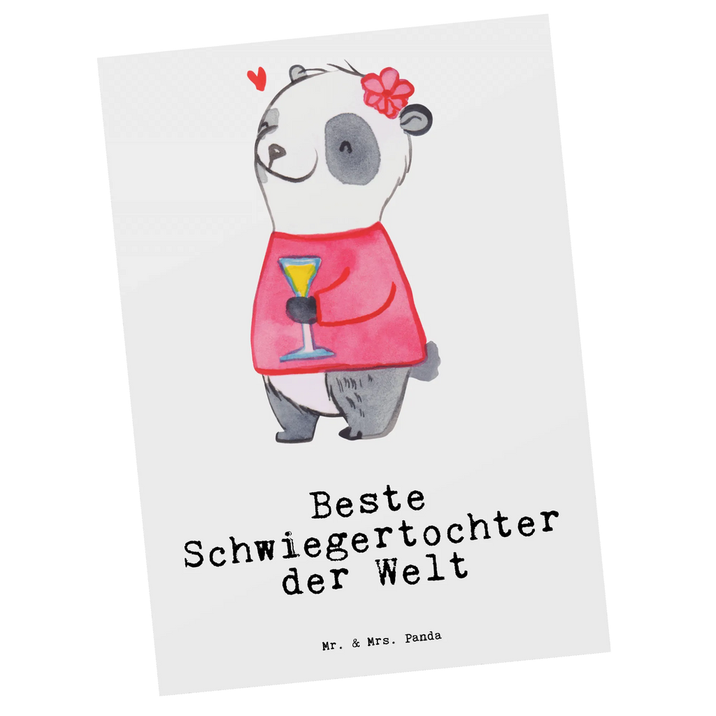 Postkarte Panda Beste Schwiegertochter der Welt Postkarte, Karte, Geschenkkarte, Grußkarte, Einladung, Ansichtskarte, Geburtstagskarte, Einladungskarte, Dankeskarte, Ansichtskarten, Einladung Geburtstag, Einladungskarten Geburtstag, für, Dankeschön, Geschenk, Schenken, Geburtstag, Geburtstagsgeschenk, Geschenkidee, Danke, Bedanken, Mitbringsel, Freude machen, Geschenktipp, Schwiegertochter, Tochter, Ehefrau des Sohns, Frau, angeheiratet, Hochzeit