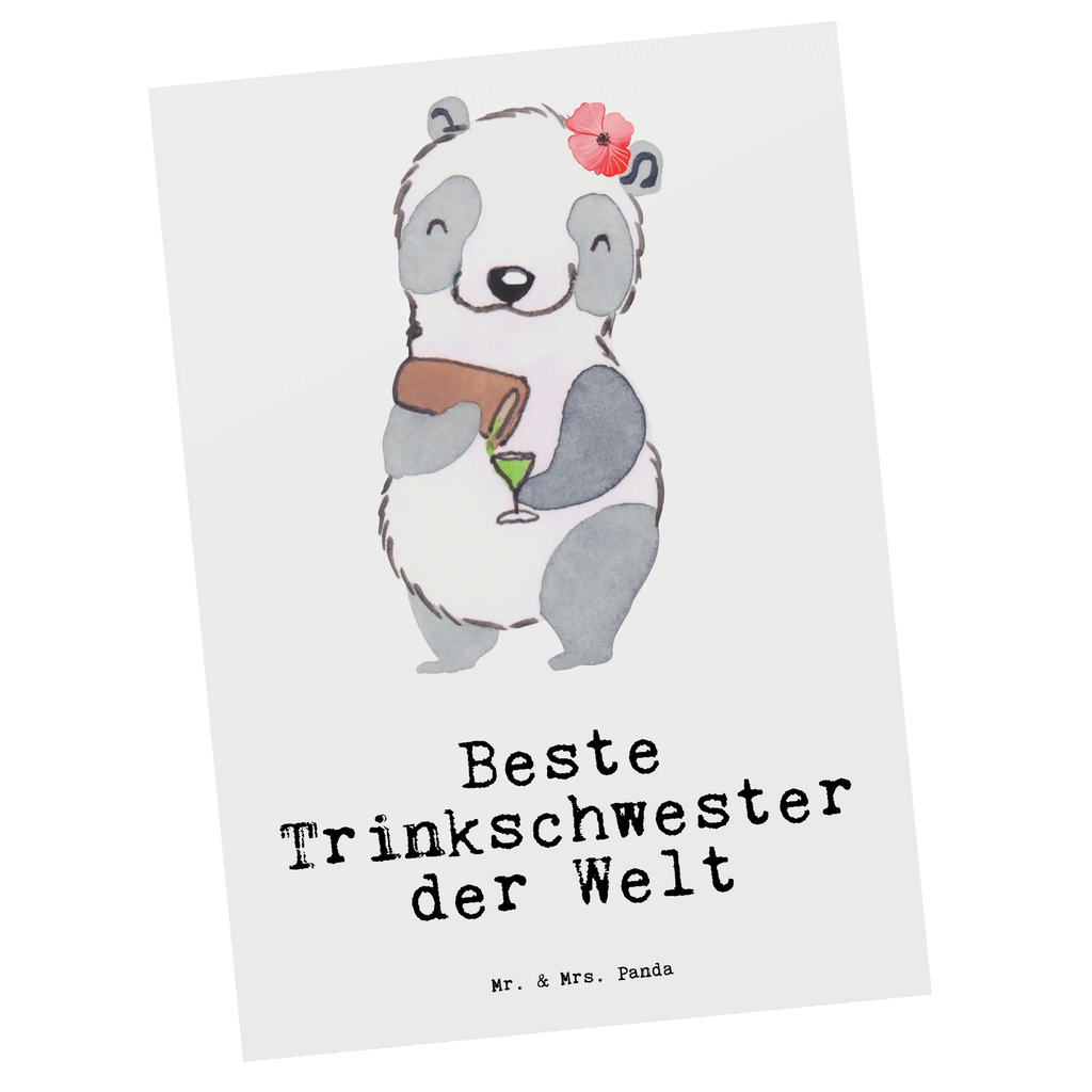 Postkarte Panda Beste Trinkschwester der Welt Postkarte, Karte, Geschenkkarte, Grußkarte, Einladung, Ansichtskarte, Geburtstagskarte, Einladungskarte, Dankeskarte, Ansichtskarten, Einladung Geburtstag, Einladungskarten Geburtstag, für, Dankeschön, Geschenk, Schenken, Geburtstag, Geburtstagsgeschenk, Geschenkidee, Danke, Bedanken, Mitbringsel, Freude machen, Geschenktipp, Trinkschwester, Saufschwester, Schwester, Sister, Freundin, Party, Bae, Trinken, Alkohol, Wochenende, Kleinigkeit, Sister from another Mister