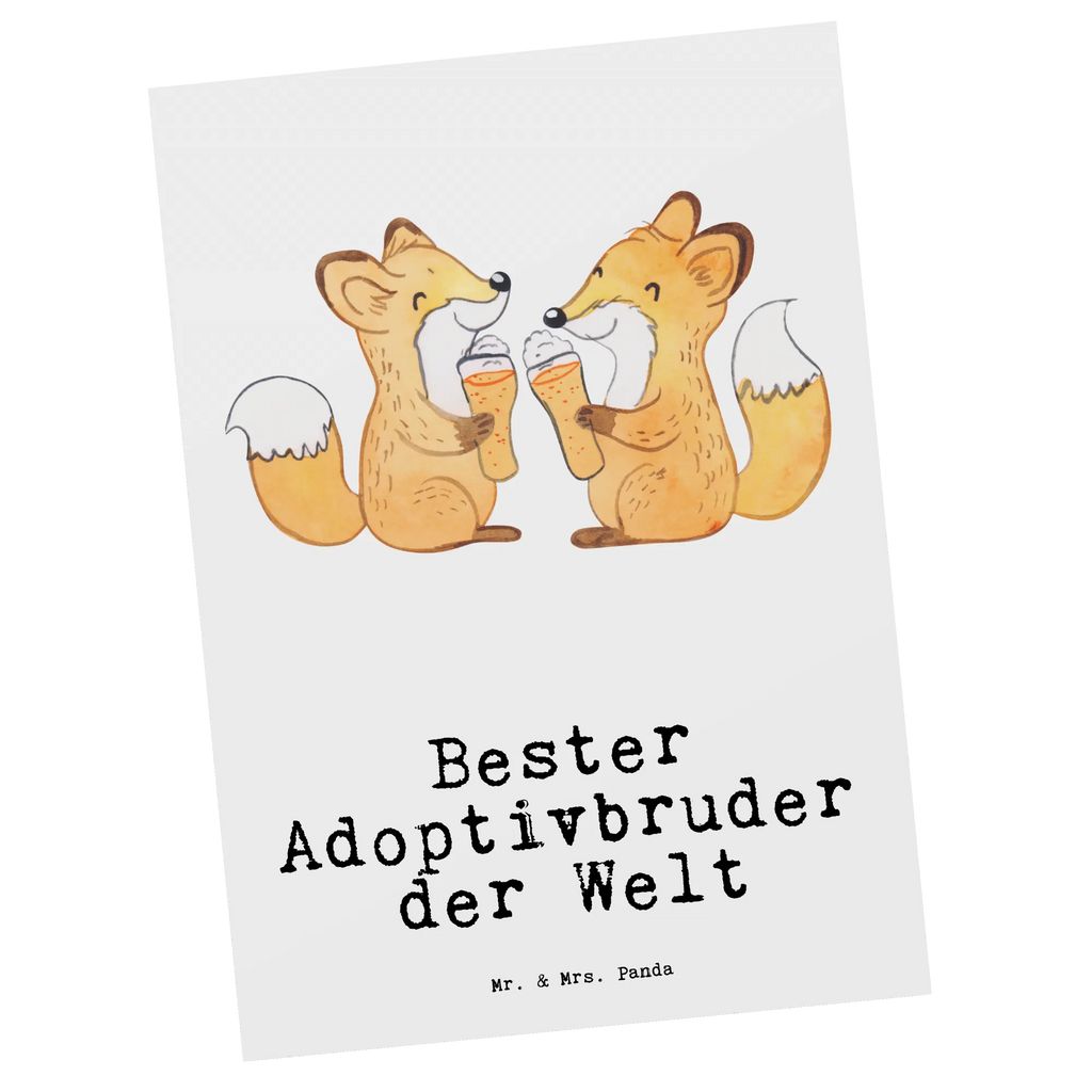 Postkarte Fuchs Bester Adoptivbruder der Welt Postkarte, Karte, Geschenkkarte, Grußkarte, Einladung, Ansichtskarte, Geburtstagskarte, Einladungskarte, Dankeskarte, Ansichtskarten, Einladung Geburtstag, Einladungskarten Geburtstag, für, Dankeschön, Geschenk, Schenken, Geburtstag, Geburtstagsgeschenk, Geschenkidee, Danke, Bedanken, Mitbringsel, Freude machen, Geschenktipp, Adoptivbruder, adoptiert, Bruder, Brudi, Geschwister, Bruderherz, Schwester, Familie, Kleinigkeit, Brother, Bester, Sohn