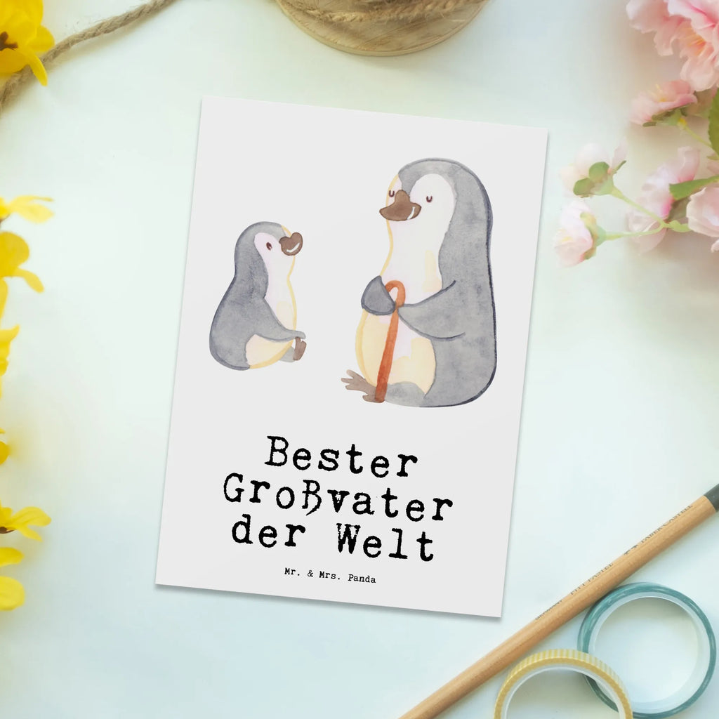 Postkarte Pinguin Bester Großvater der Welt Postkarte, Karte, Geschenkkarte, Grußkarte, Einladung, Ansichtskarte, Geburtstagskarte, Einladungskarte, Dankeskarte, Ansichtskarten, Einladung Geburtstag, Einladungskarten Geburtstag, für, Dankeschön, Geschenk, Schenken, Geburtstag, Geburtstagsgeschenk, Geschenkidee, Danke, Bedanken, Mitbringsel, Freude machen, Geschenktipp, Großvater, Grossvater, Opa, Opi. Großpapa, Großeltern, Enkel, Enkelin, Enkelkind, Kleinigkeit, Oppa, Oppi, Bester