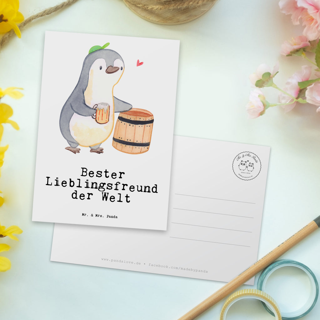 Postkarte Pinguin Bester Lieblingsfreund der Welt Postkarte, Karte, Geschenkkarte, Grußkarte, Einladung, Ansichtskarte, Geburtstagskarte, Einladungskarte, Dankeskarte, Ansichtskarten, Einladung Geburtstag, Einladungskarten Geburtstag, für, Dankeschön, Geschenk, Schenken, Geburtstag, Geburtstagsgeschenk, Geschenkidee, Danke, Bedanken, Mitbringsel, Freude machen, Geschenktipp, Lieblingsfreund, Freund, Partner, Lieblingsmensch, Lieblings Mensch, Liebling, Bae, bester Freund, Liebe, Herz, Love